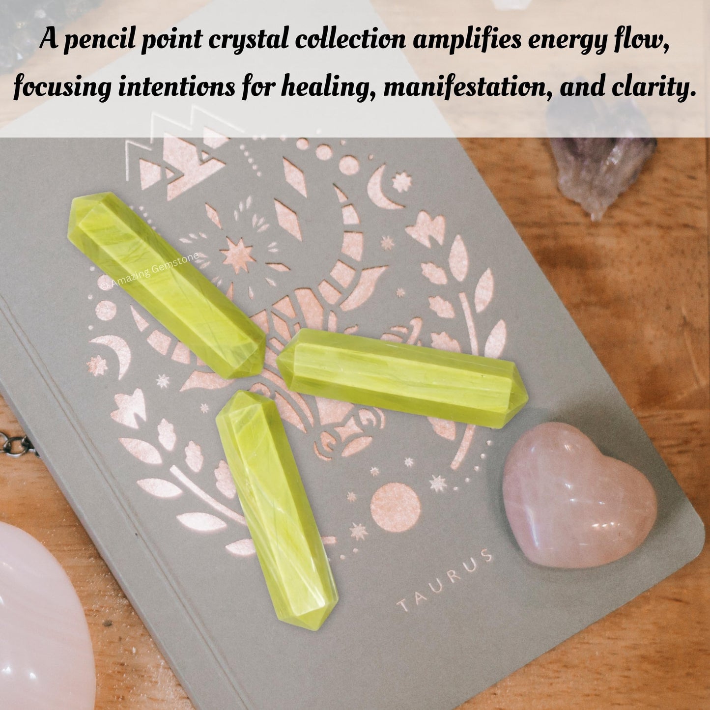 Amazing Gemstone Serpentine Crystal Points Bulk Healing Crystals - Pack of 3 Double Terminated Healing Wand Point Bulk Crystals for Crafts, Crystal Grid, DIY Work - Premium Crystals - Beginners Gifts