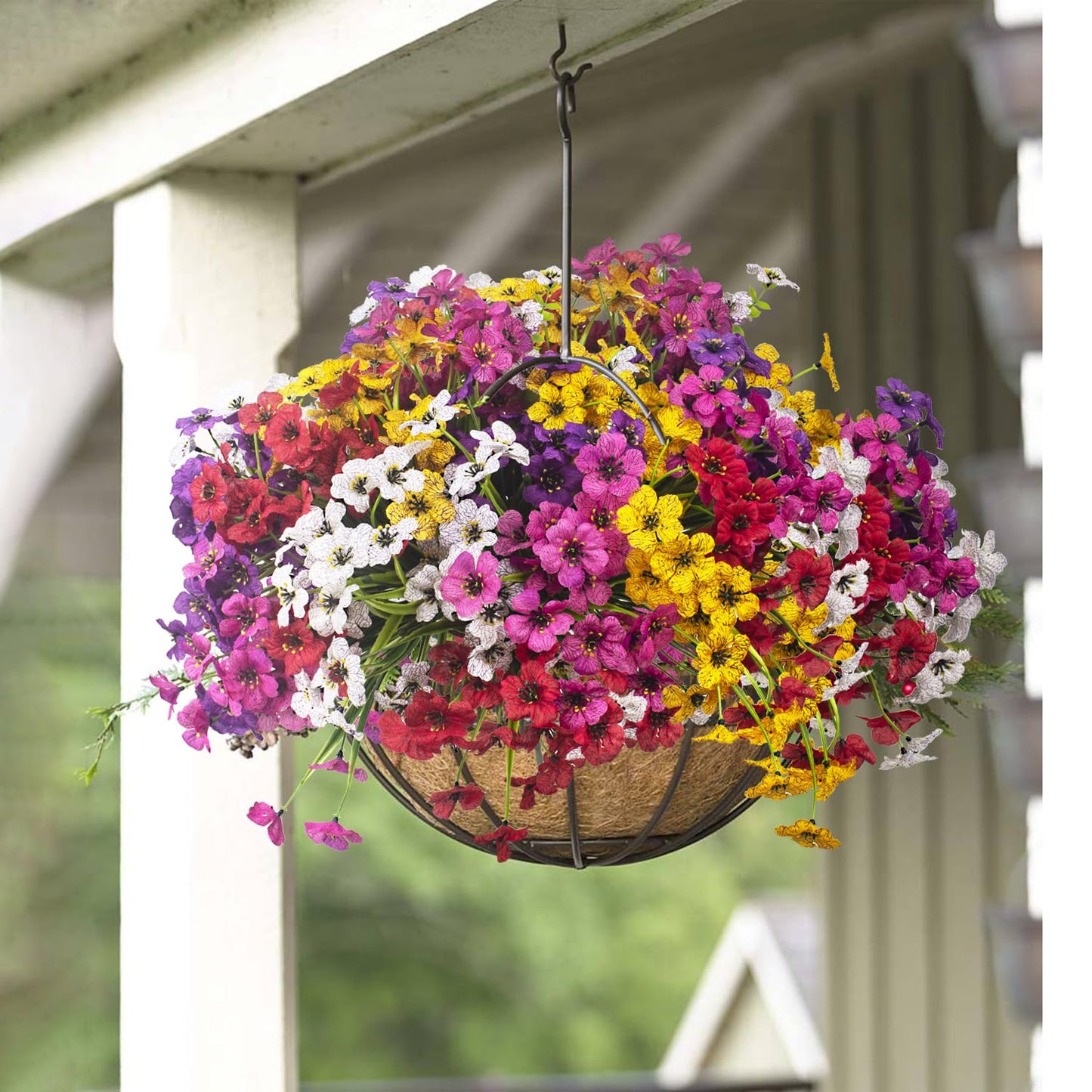 Grunyia 20 Bundles Artificial Flowers, Outdoor Indoor UV Resistant Fake Flowers No Fade Faux Plastic Plants Garden Porch Window Box Decoration