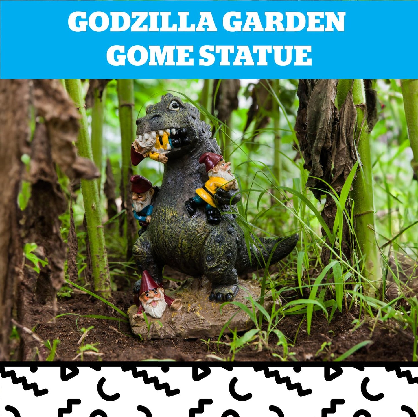 Godzilla Garden Gnome Statue, Outdoor Lawn & Yard Monster Figurine Sculpture Decorations, Funny Housewarming Gag Gift