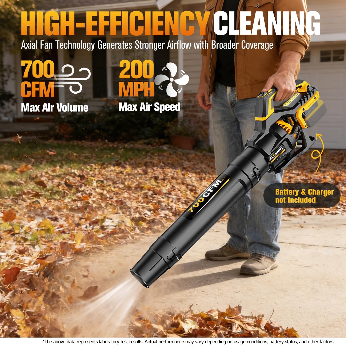 700 CFM Cordless Leaf Blower Compatible with DeWalt 20V Max Battery, 200 MPH Heavy-Duty Battery Powered Handheld Blower, Rugged Leaf Blower for Lawn Care, Yard Debris & Winter Snow (Bare Tool)