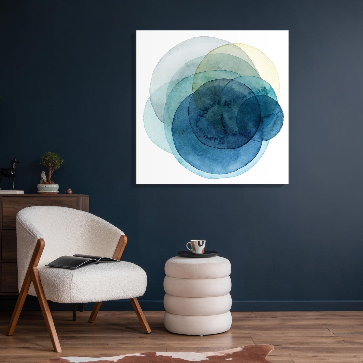 Empire Art Direct Evolving Planets I Frameless Free Floating Tempered Glass Panel Graphic Abstract Wall Art, 38" x 38" x 0.2", Ready to Hang