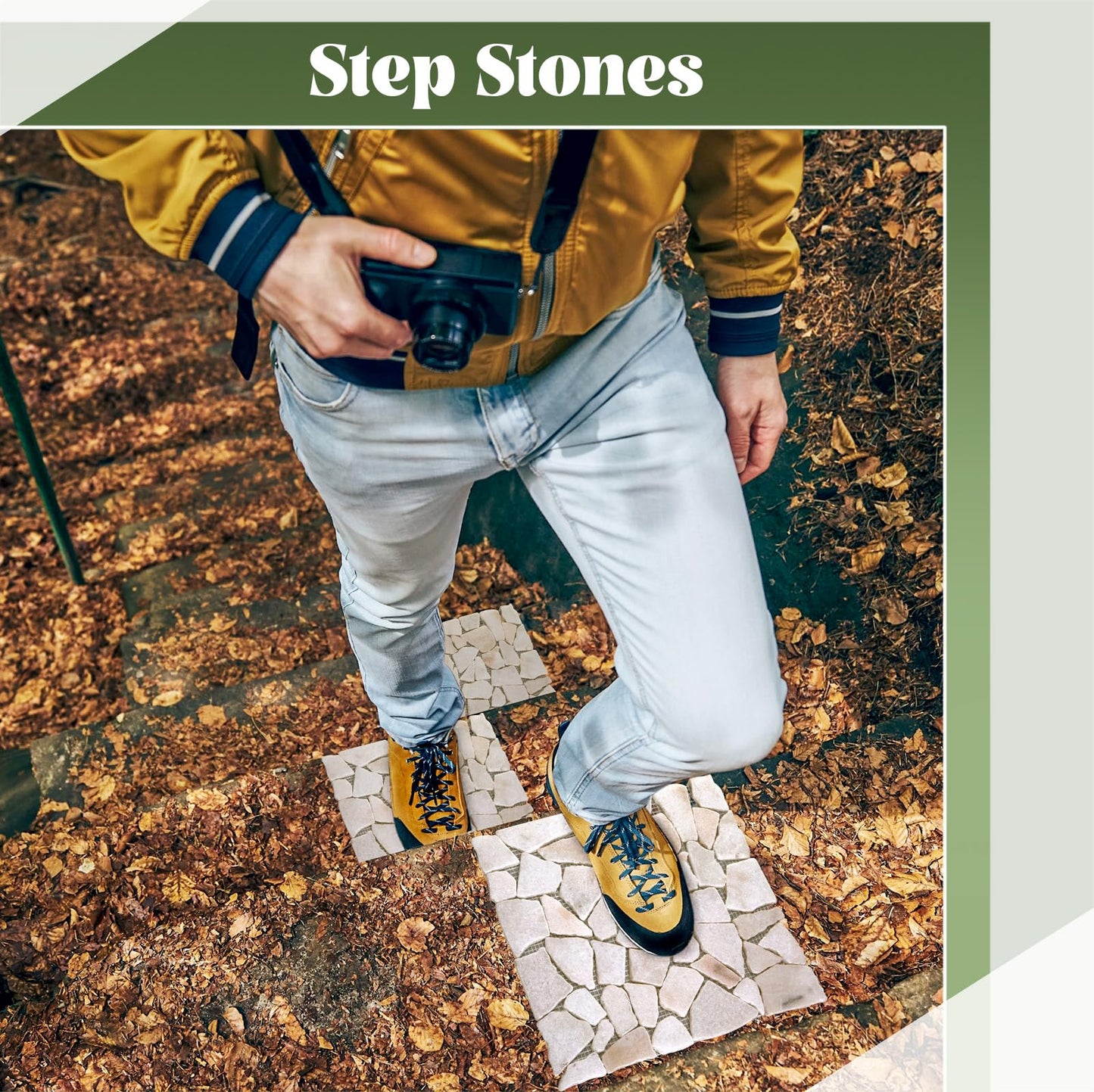 Sasylvia 6 Pcs 12 Inch Stepping Stones Pavers for Outside Walkway, Square Marble Riverstone Decor Pathway Stepping Stones for Patio Backyard Garden Walkway Pathway Outdoor Lawn Yard Decorations