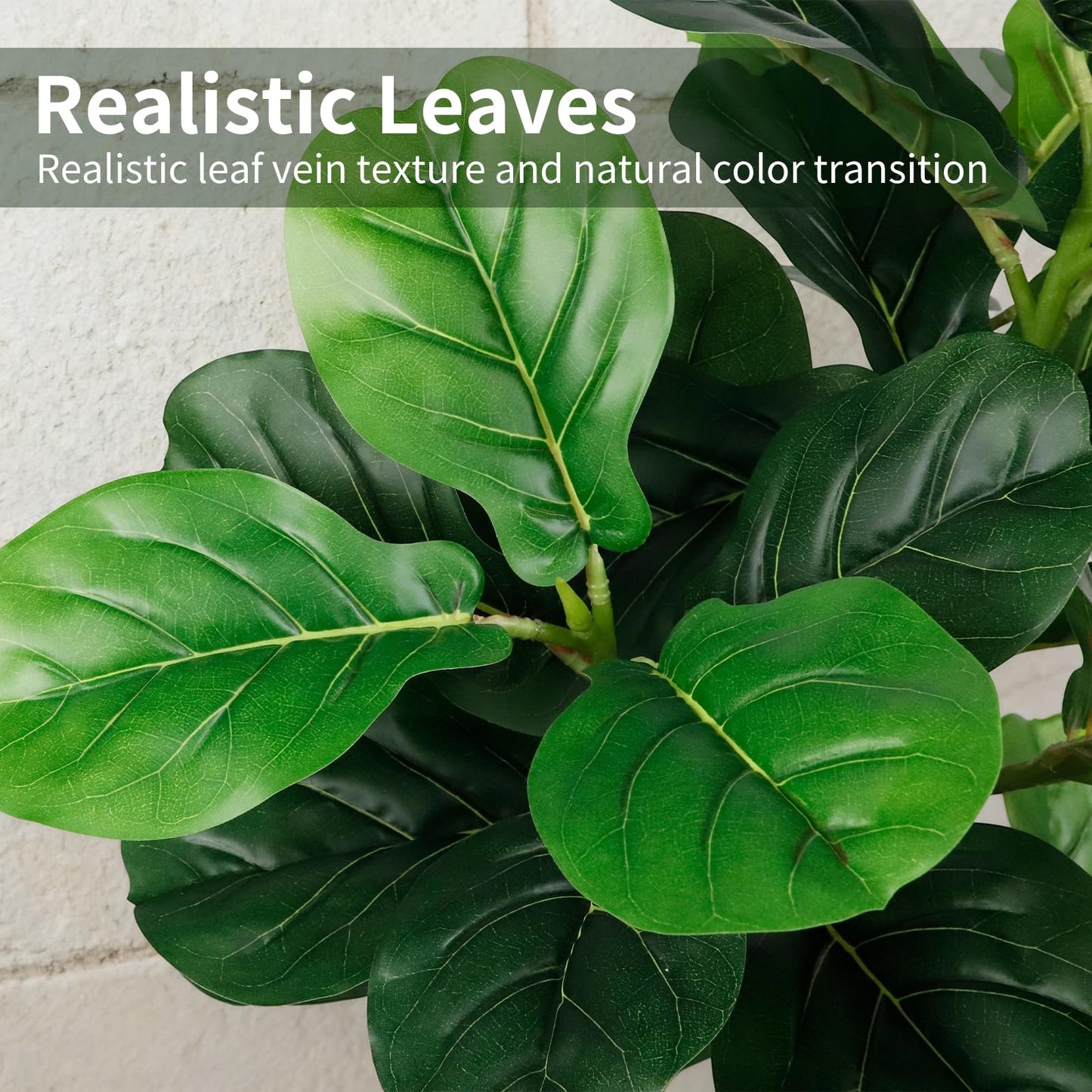 5FT Artificial Fiddle Leaf Fig Tree with White Planter & Fake Moss, Realistic Faux Ficus Lyrata Floor Plant for Indoor Home Office Decor, Housewarming Gift