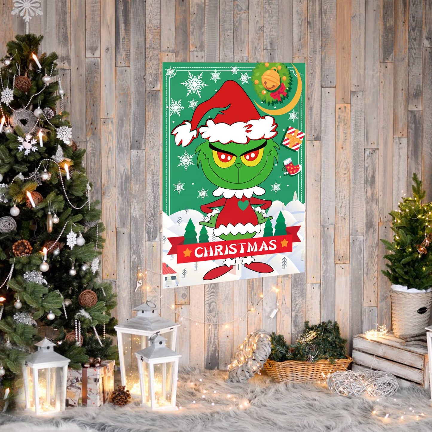 EMPOF Christmas Games - Pin The Heart Christmas Crafts Games for Kids Families Party, Cute Wall Decor Party Supplies Favors, Indoor Xmas Decorations Home Decor, Xmas Kids Activities Presents