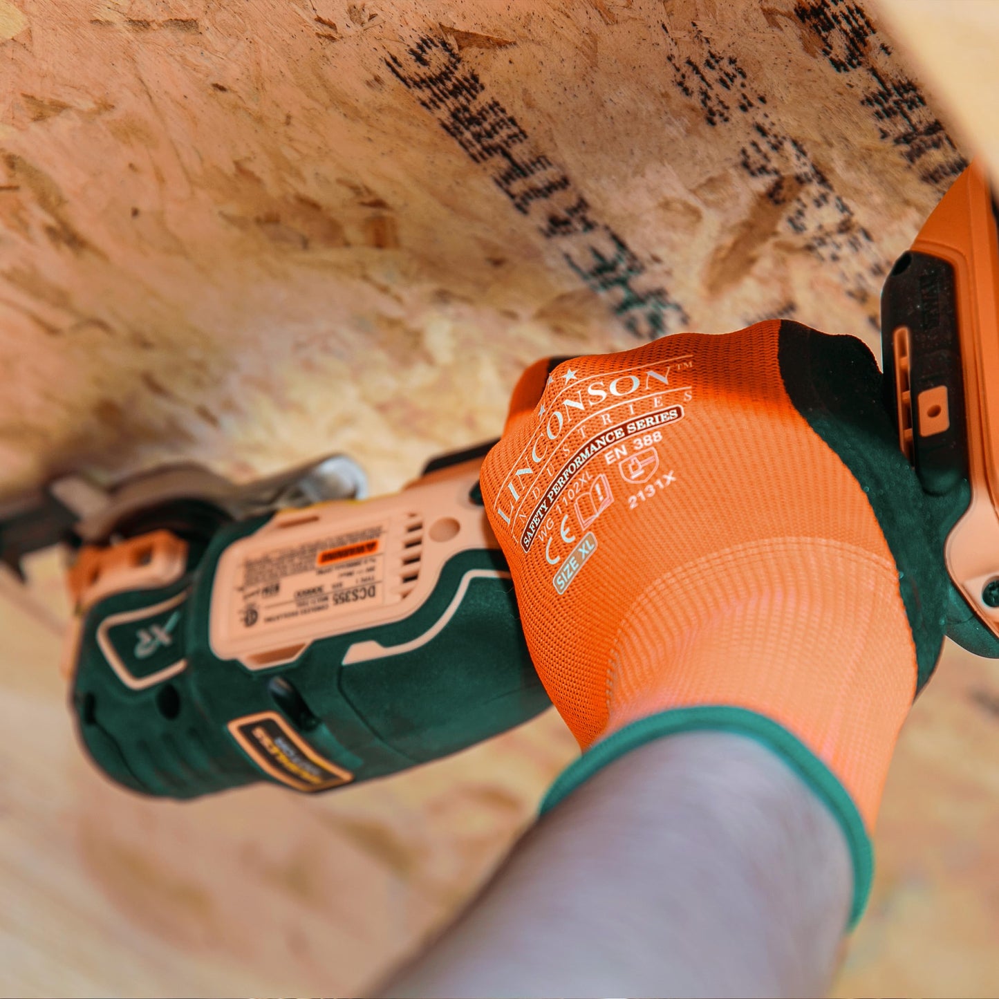 linconson 12 Pack Safety Performance Series Construction Mechanics Work Gloves (XL (Pack of 12), Orange)