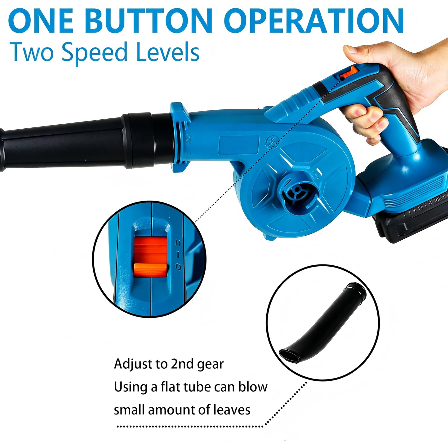 NEWONE Small Leaf Blower Cordless Compatible with Makita 18V Battery,157MPH/64CFM Lightweight Mini Hand Electric Leaf Vacuum for Lawn Care with Battery and Charger,2 Speed
