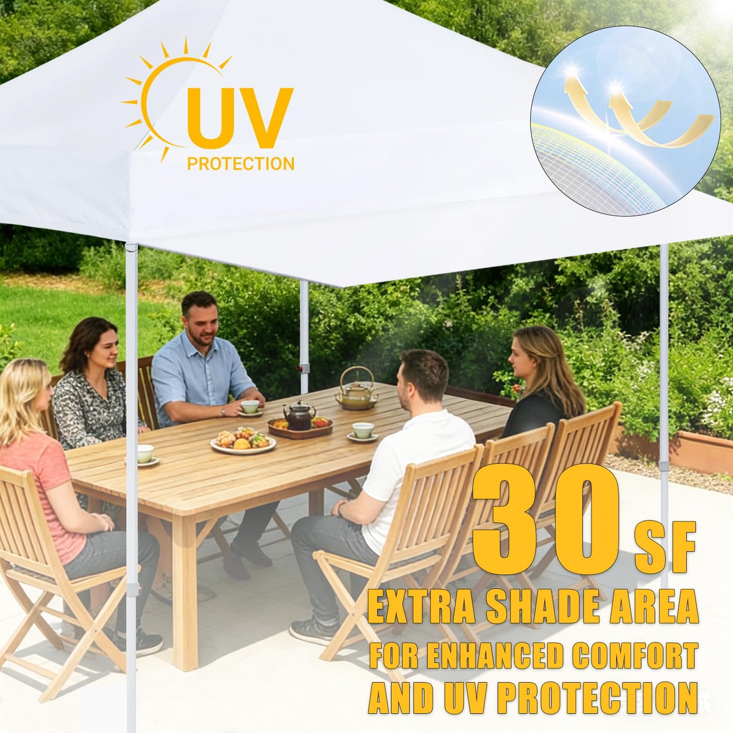 Eurmax USA 10ft Pop Up Canopy Awning,120"x36"Extended Sunshade Tarp with 30 SqFt Extra Shade,Commercial Grade Removable Replacement Tent Awning ONLY Fits 10x10 Canopy Tent with Square Leg,Black