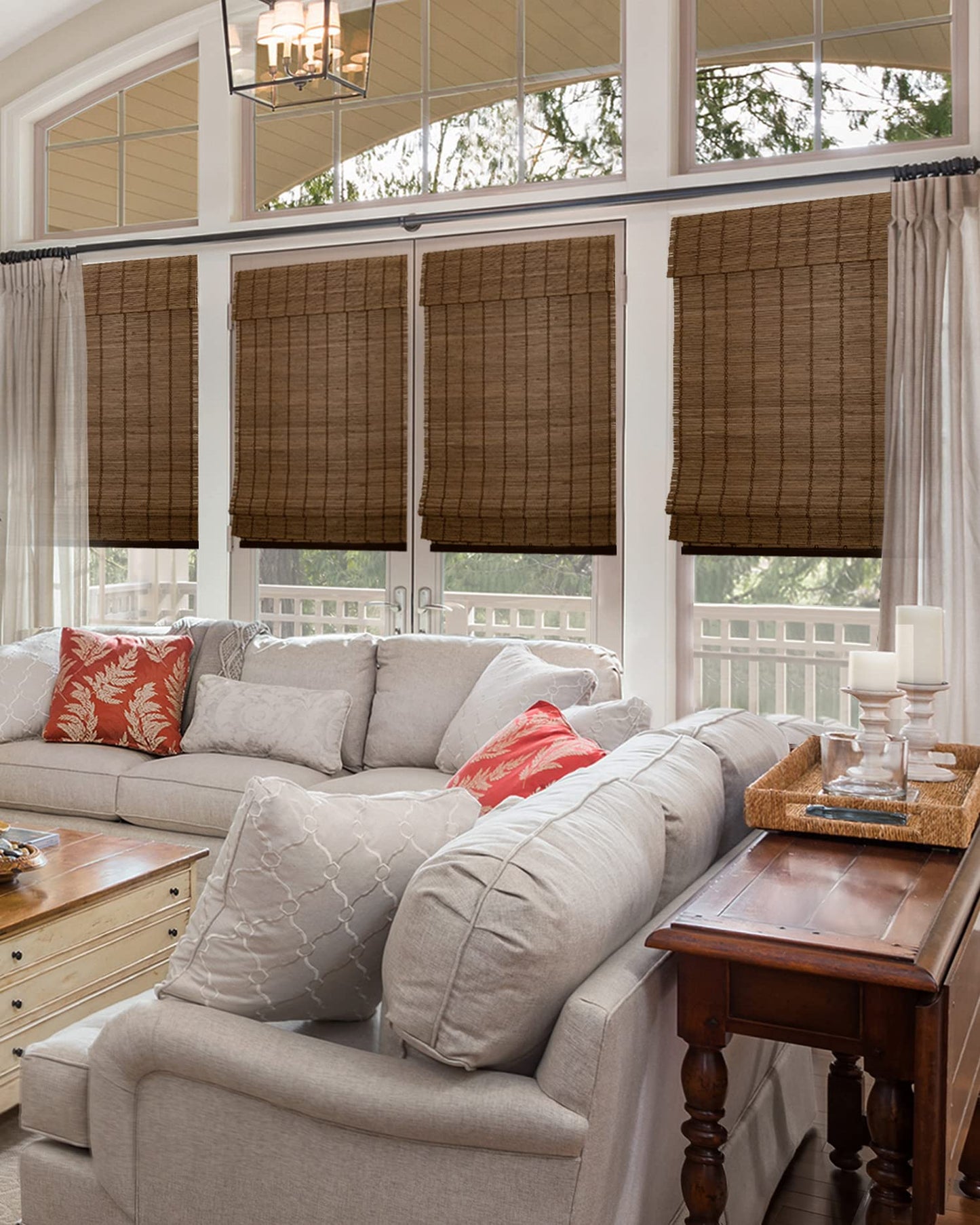 CHICOLOGY Bamboo Roman Shades - Customer Favorite Blackout Blinds for Windows, Premium Quality, Ideal for Home, Moose (Blackout) Brown, 27" W X 64" H