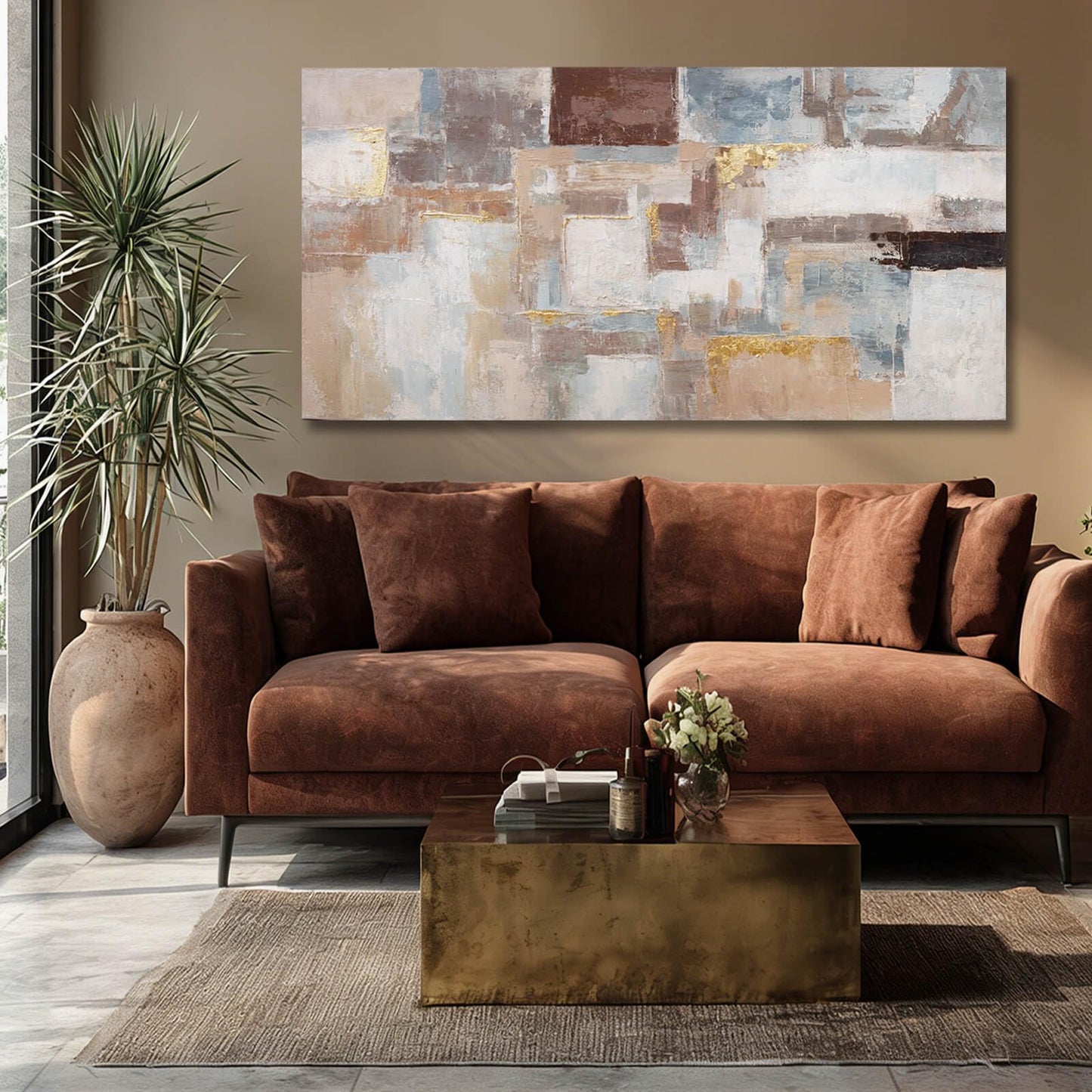 Grey Pictures Wall Art Framed Canvas Prints Abstract Wall Decor Contemporary Artwork for Dining Room Office 24"x 48" Home Decorations
