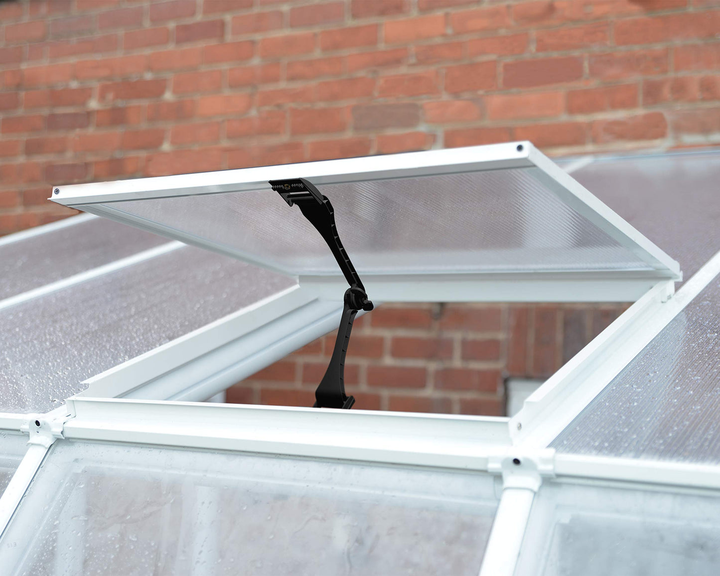 Palram Canopia Rion Sun Room 6 Ft. x 10 Ft. Solarium, Lean-to Greenhouse DIY Kit, Attach to House, Large Twin Wall Polycarbonate, 100% UV Protection for Porch, Patio Outdoors with Window Vent (White)