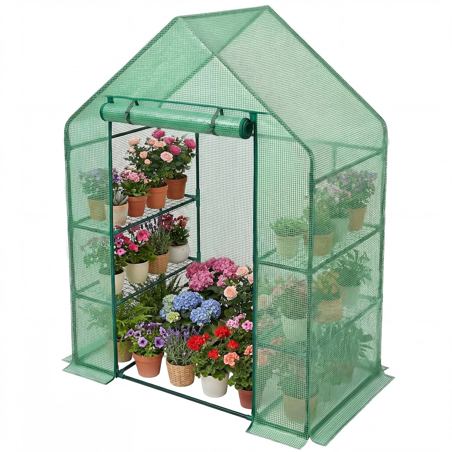 Greenhouse for Outdoors,55 x 28 x 78'' Small Greenhouse,Walk in Plant Greenhouses with 3 Tiers 6 Shelves,Heavy Duty with Durable PE Cover,Heavy Duty Plant Greenhouses for Garden and Backyard