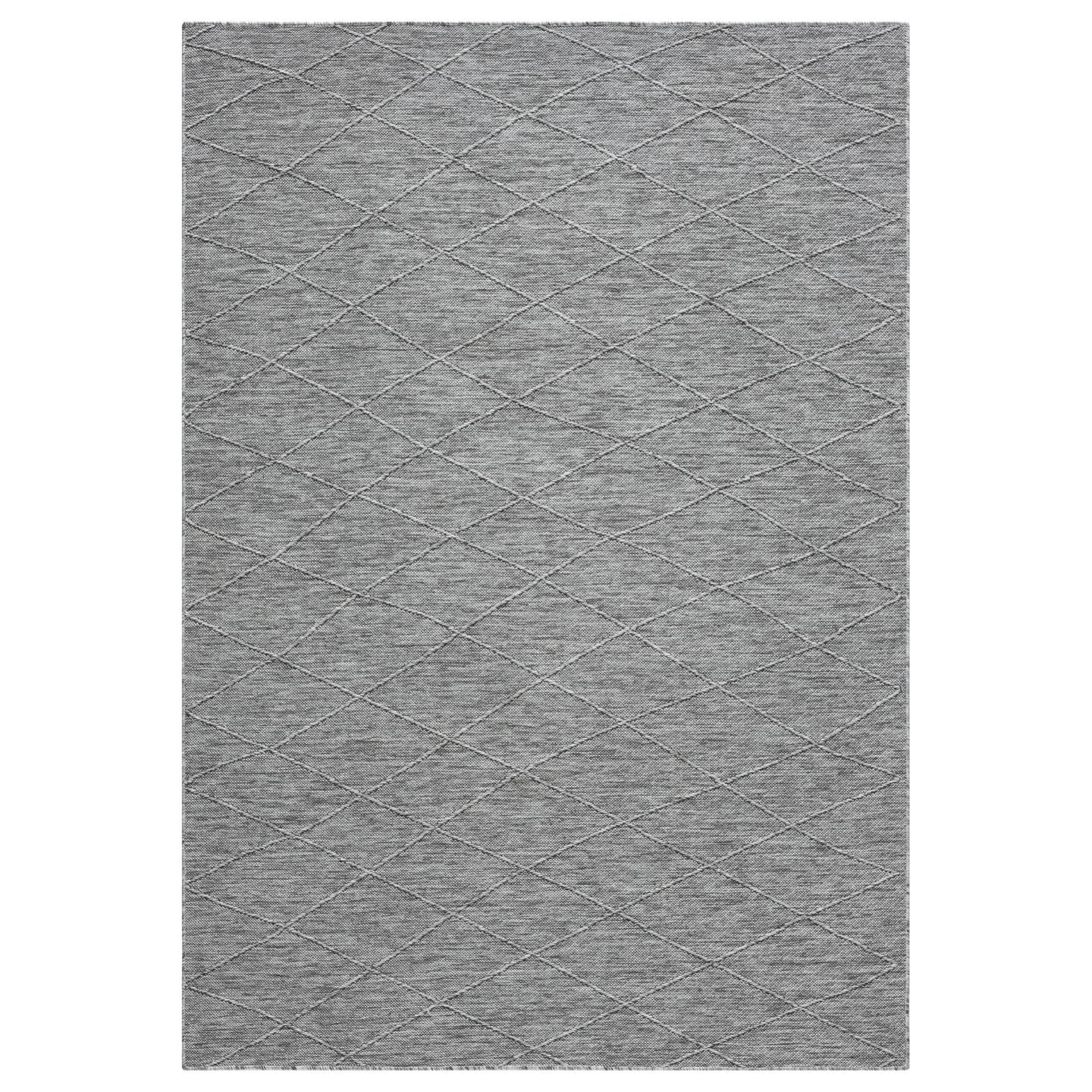 LUXE WEAVERS Non-Slip Washable Outdoor Gray 8x10 Area Rug, Modern Textured Geometric Carpet