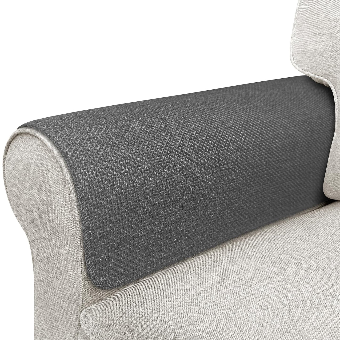 Couch Arm Covers, Waterproof Armrest Cover for Sofa, Armchair, Loveseat, Non-Slip Recliner Arm Cover, Sofa Arm Covers, Headrest Covers, Arm Chair Covers Set of 2 (Dark Gray, 24"×20")