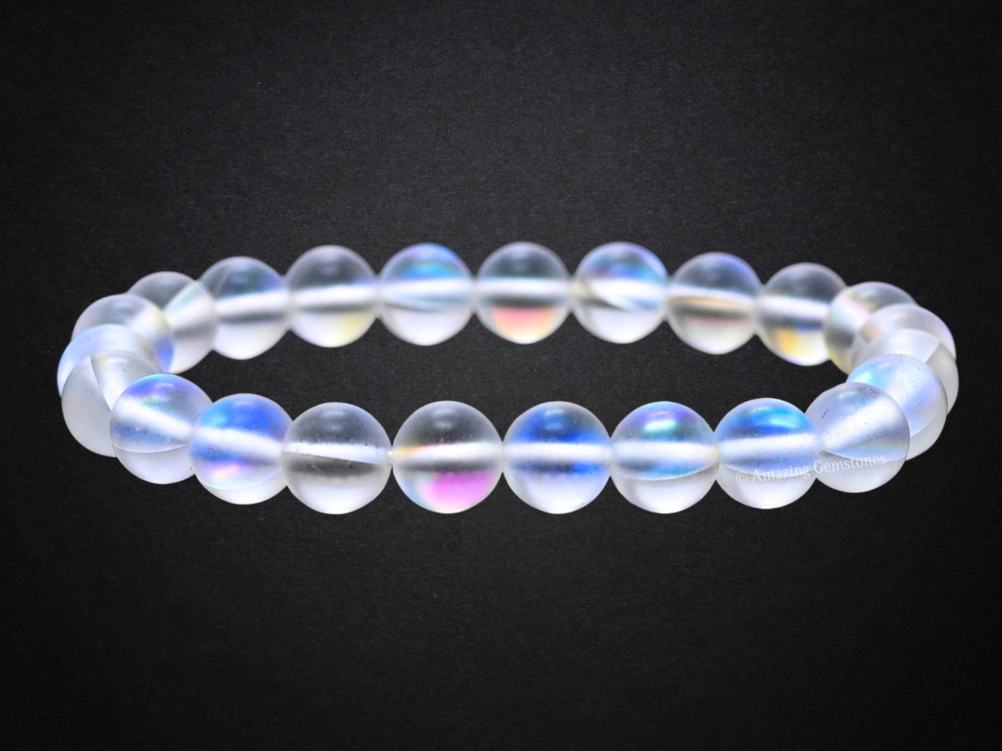 Amazing Gemstone Crystal Bracelet for Women Men's Gifts - Protection Healing Crystal Bracelet - 8mm Gemstone Beaded Stretchable Bracelet Pulseras Para Hombres Mujer Stocking Stuffers Mothers Day Gift (Rainbow Mermaid)