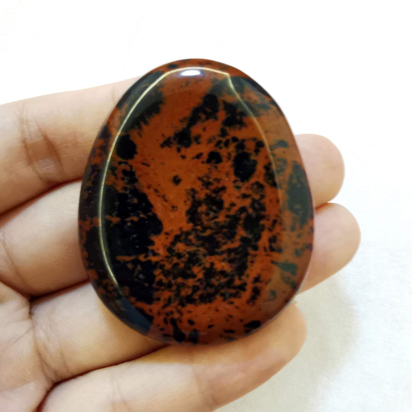 Bacatgem Natural Golden Swan Water Drop Chakra Thumb Worry Stone,Stress Relax Healing Reiki Crystal Pocket Palm Stones