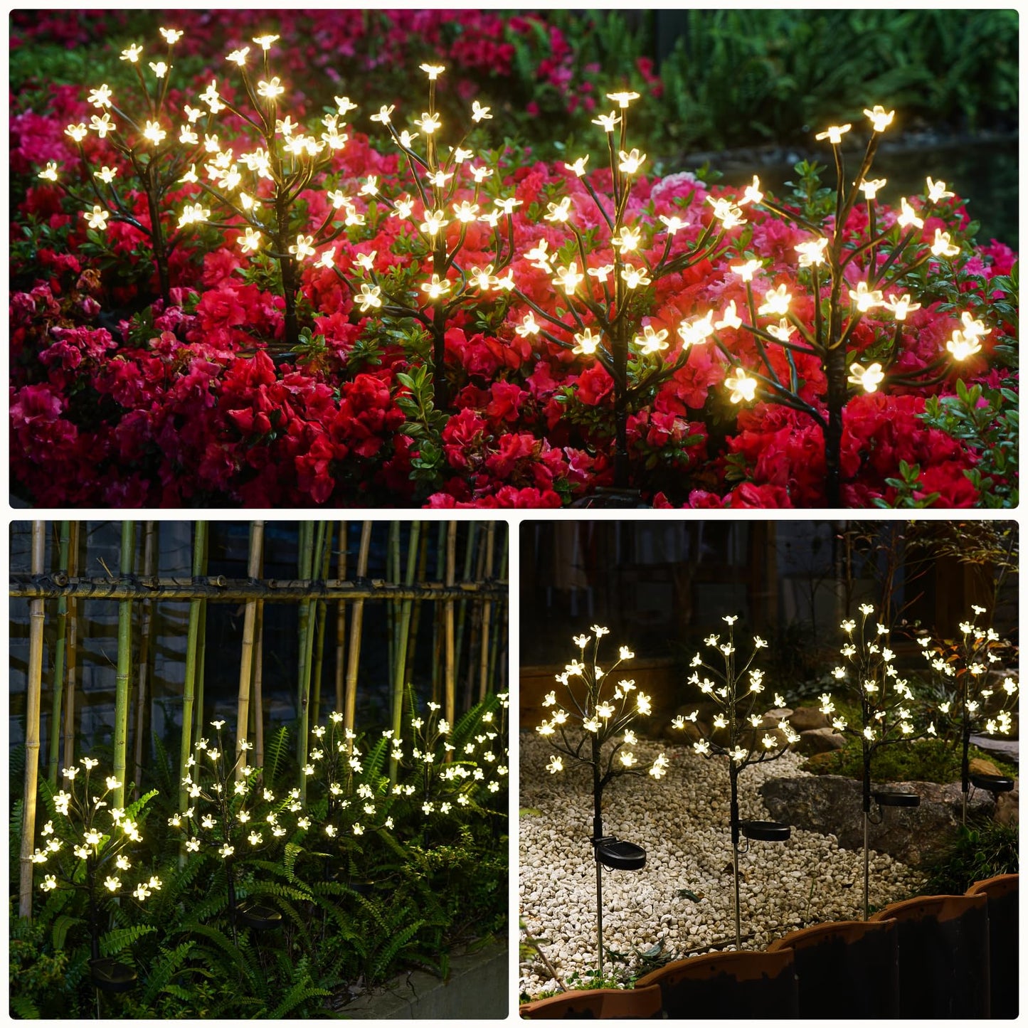IUEECEN Solar Garden Lights Garden Decor, Solar Flowers Outdoor Decorative,2Pack 40LED Fairy Solar Lights Outdoor Waterproof Outside Yard,Patio,Pathway Decorations,Gardening Gifts for Women Mom