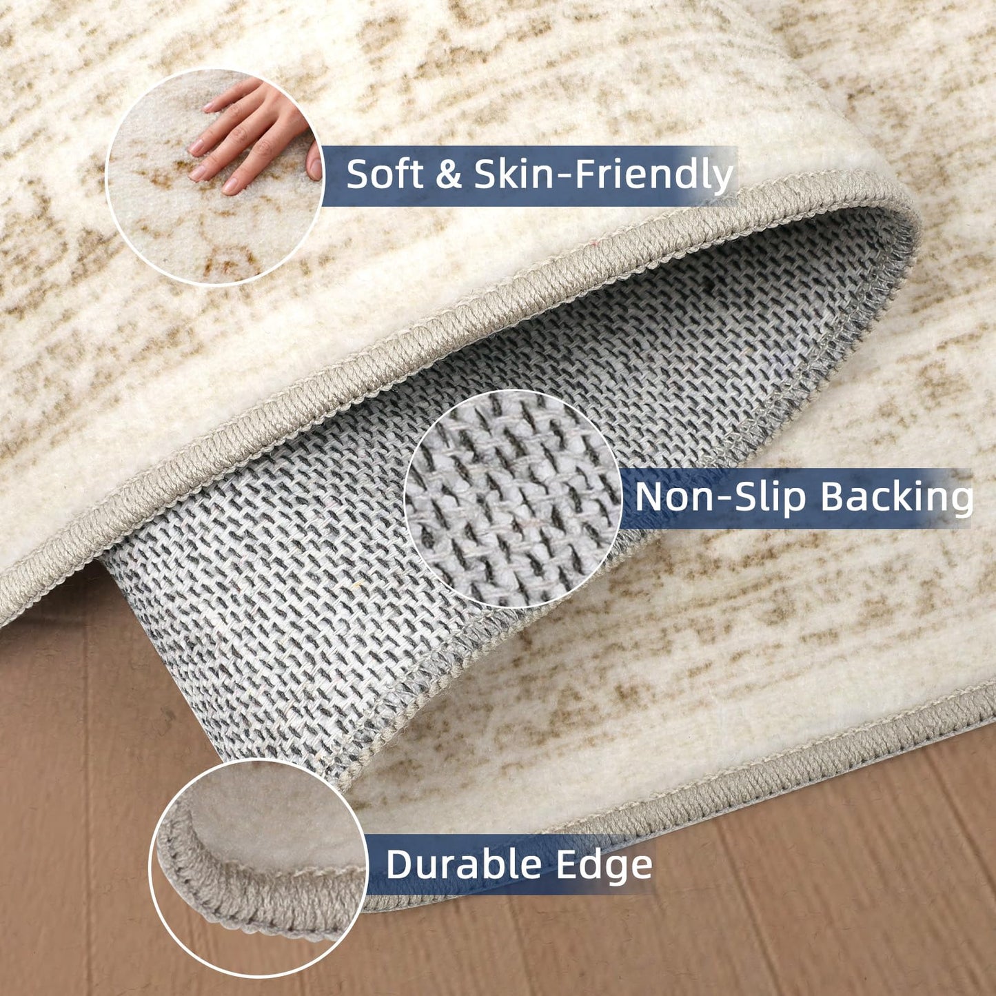 Washable Runner Rug 2x8 Runners for Hallways，Vintage Kitchen Runner Rugs with Non-Slip Backing Hallway Runner Rugs,Ultra-Thin Carpet for Bedroom, Entryway,Bathroom,Laundry Room