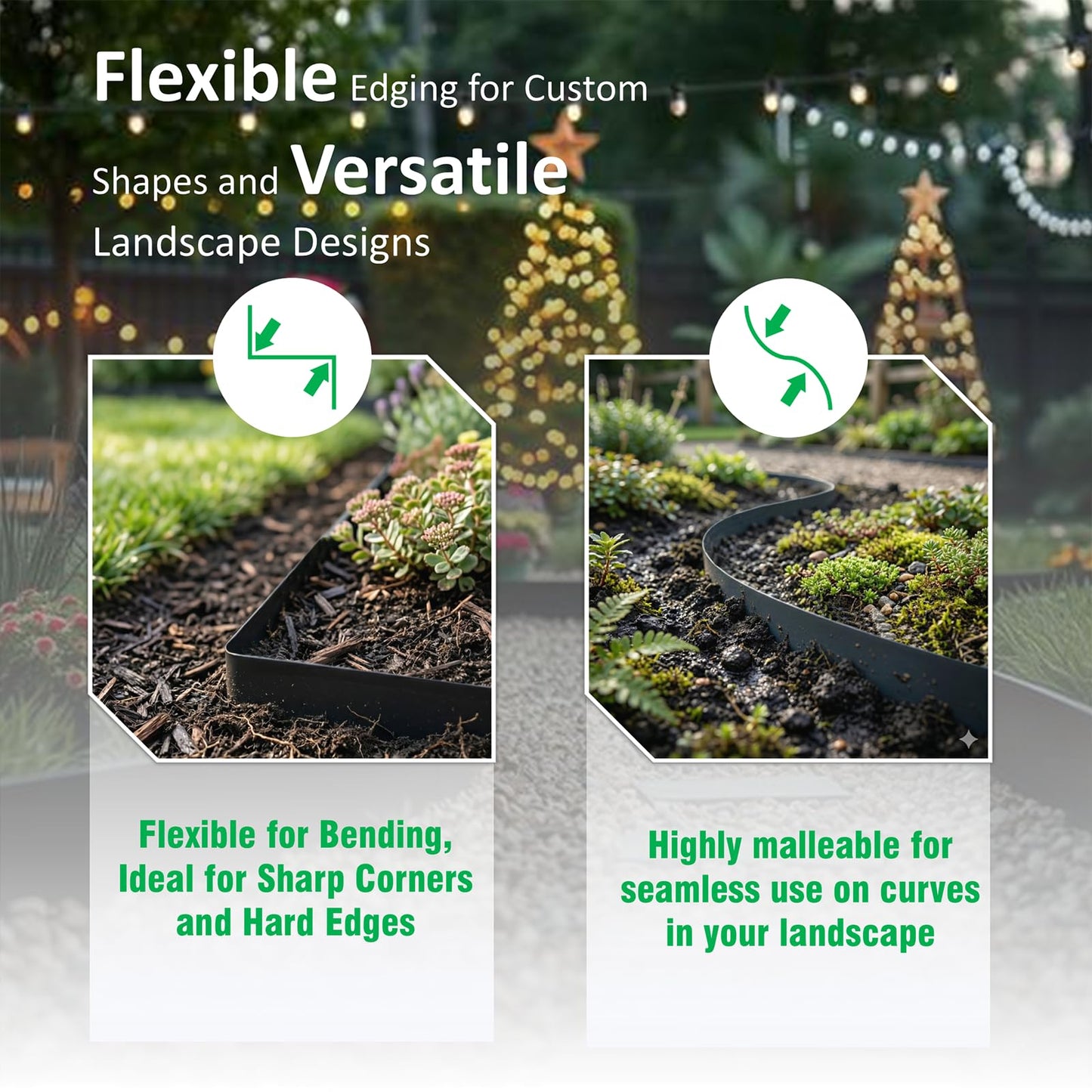 33ft. Galvanized Steel Landscape Edging (10-Pack) – 40" Metal Edging for Landscaping with 11 Stakes, Hammer-in Metal Landscaping Edging for Yard Pathway & Flower Beds – Lawn Edge for Garden Design