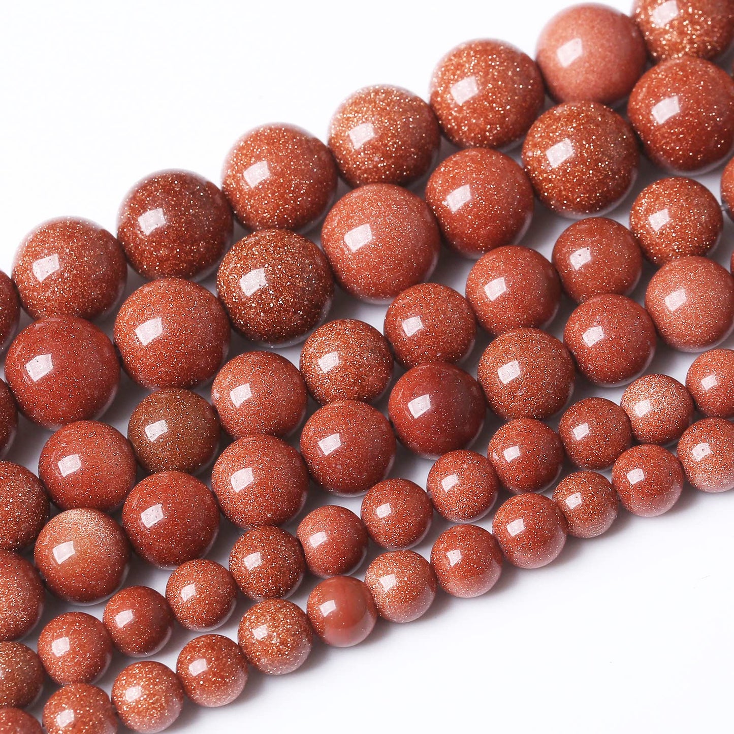 60PCS 6MM Natural Gold Sand Stone Beads Energy Healing Beads for DIY Jewelry Bracelet Necklace Making for Jewelry Making15Inch