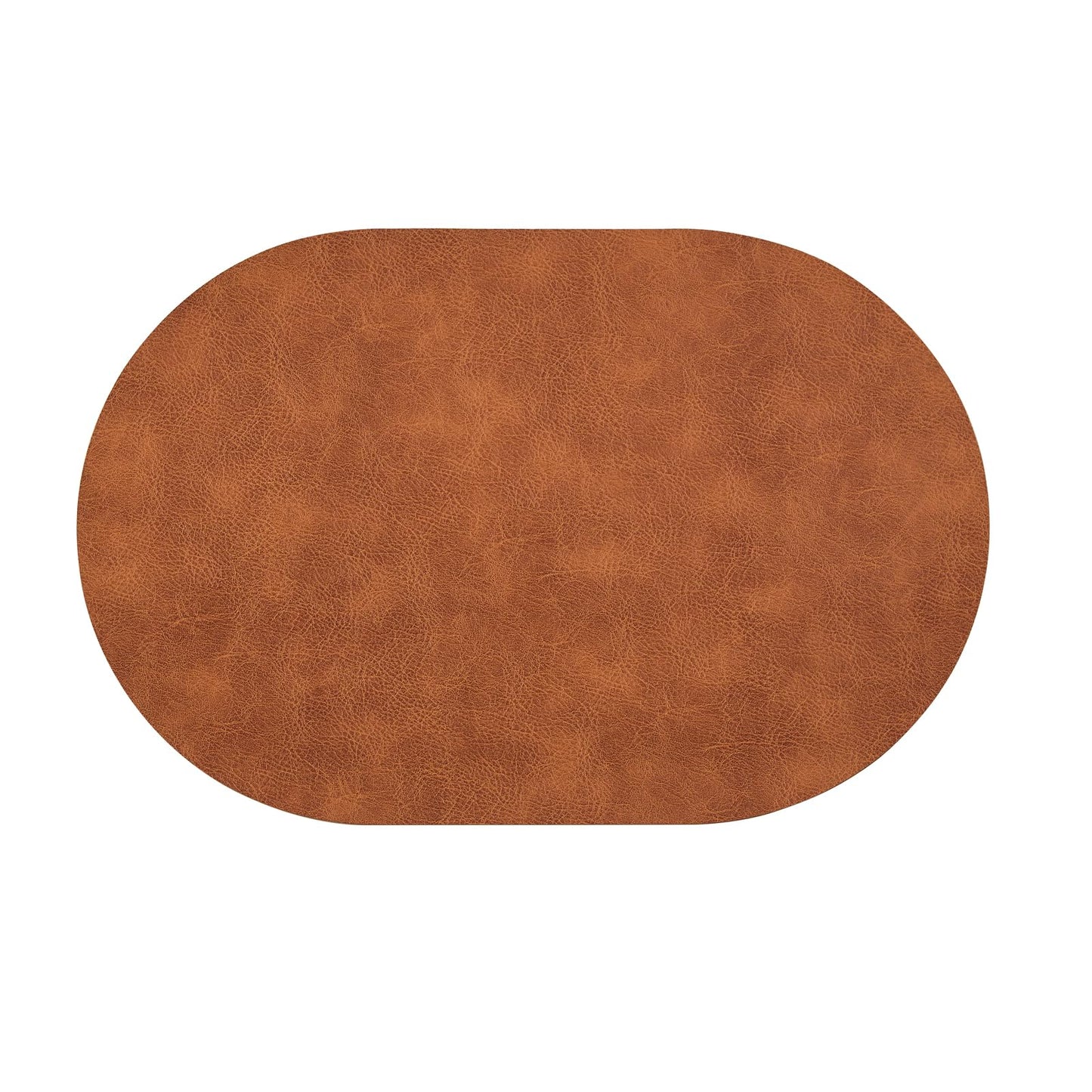 YLUSUJAKX Faux Leather Placemats Set of 6, Heat Resistant Oval Placemats 12" x 18", Waterproof Non-Slip Dining Table Mats for Kitchen Farmhouse Modern Home Decor