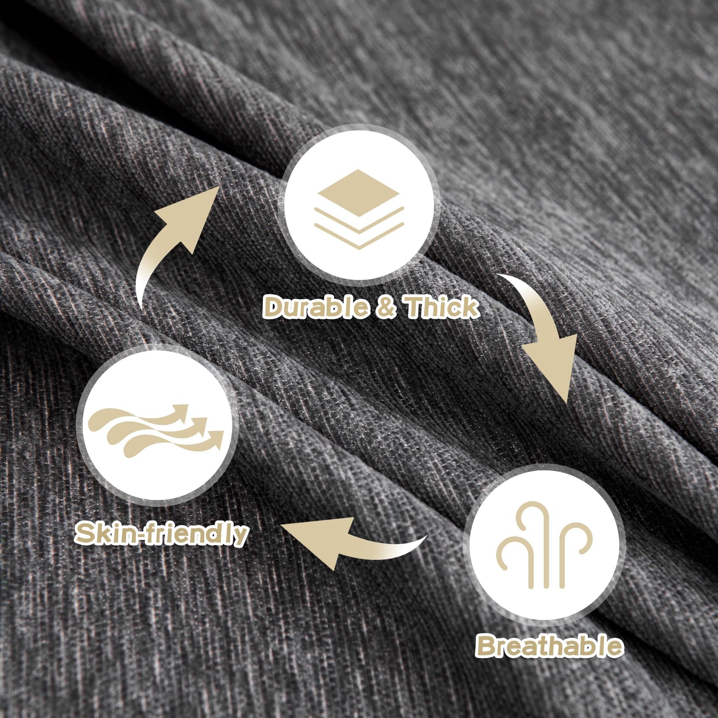 MYSKY HOME Chair Covers Armchair Couch Covers for Dogs Washable Sofa Covers, Non Slip Soft Recliner Cover Pet Chair Cover Sofa Slipcover Furniture Protector with Tassel Throws, 71"x91", Dark Grey