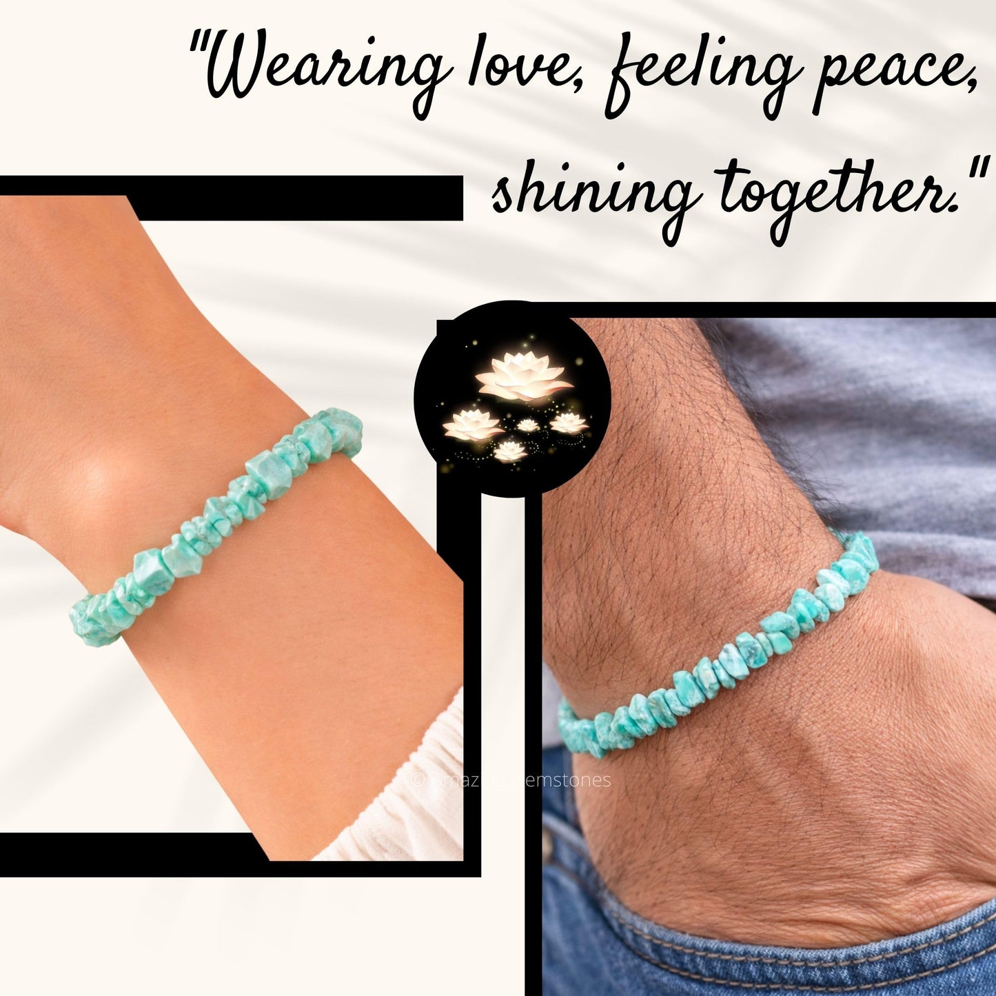 Amazing Gemstone Chips Bracelet (Amazonite)