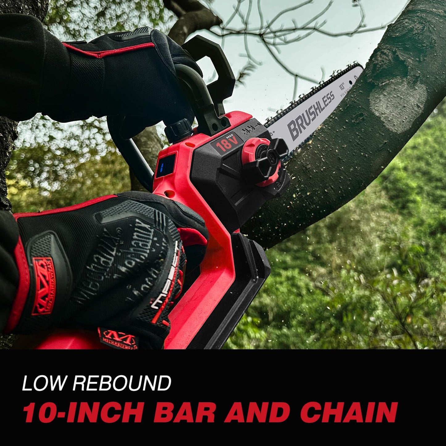 10 Inch Cordless Chainsaw for Milwaukee 18V Battery, Brushless Mini Chainsaw with Auto Oiler, Battery Power Cordless Chain Saw, Battery Powered Chain Saw for Wood Cutting (Tools only)
