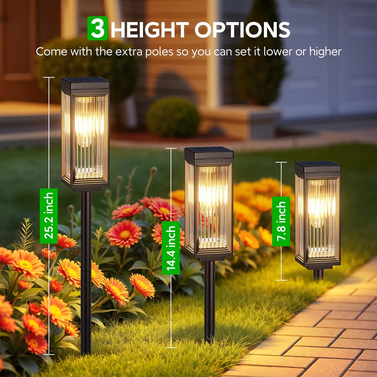 ELECLINK Solar Pathway Lights Outdoor, 8 Pack Upgraded Solar Lights Outdoor Waterproof, Bright Up to 15 Hrs Auto On/Off Garden Light for Yard Patio Lawn Path Walkway Driveway Outside Decor