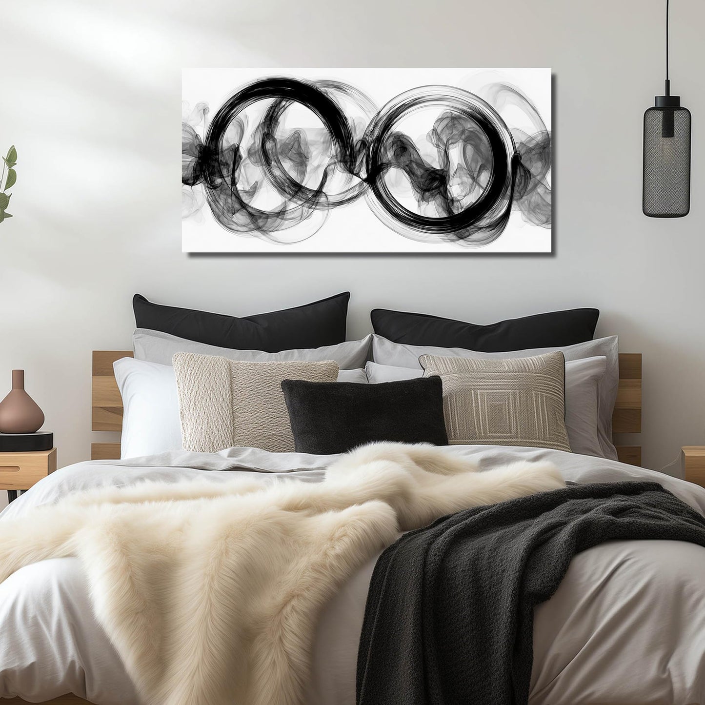 CPKATMT Abstract Wall Art for Living Room Black and White Wall Decor for Bedroom Modern Prints Wall Art for Office 20 x 40 Inch