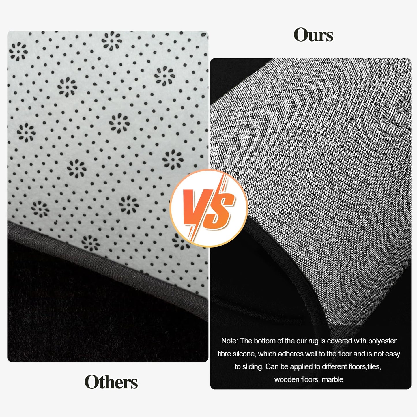 Vasofe Black Area Rugs for Living Room Bedroom, 4x6 Modern Thickened Memory-Foam Throw Carpet, Super Soft Kids Boys Girls Rug, Non-Slip Washable Carpets for Dorm Nursery Classroom Office Decor