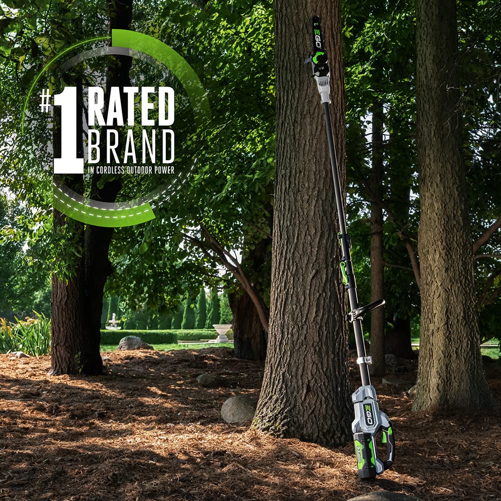 EGO Power+ Pole Saw for Tree Trimming, Cordless Electric Pole Saw with Telescopic LED Cut Line Indicator, Includes 56V 2.5Ah Battery and Charger - PS1001