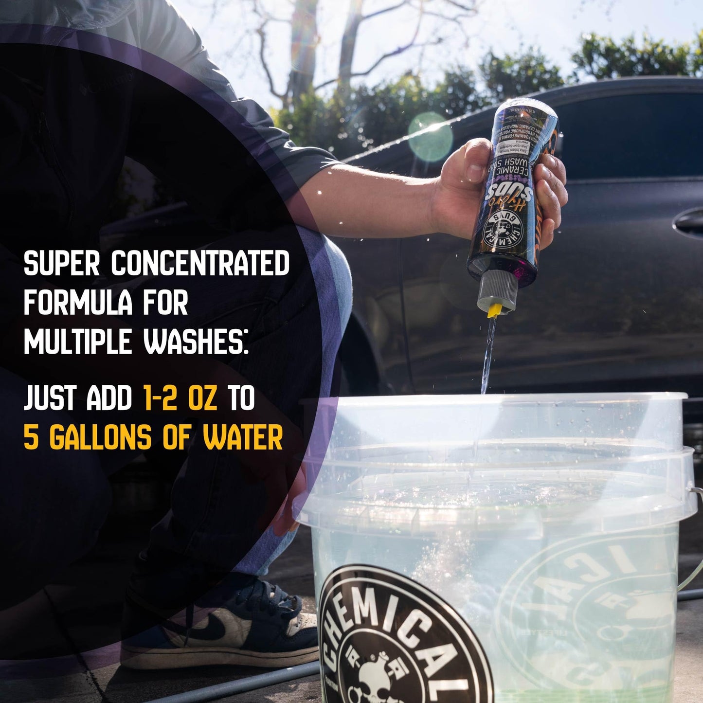 Chemical Guys HydroSuds Ceramic, Shine High Foaming Car Wash Soap - Foam Cannon Soap, Works with Foam Guns or Bucket Washes for Cars, Trucks, Motorcycles, RVs, and More, Berry Scent - 16 oz