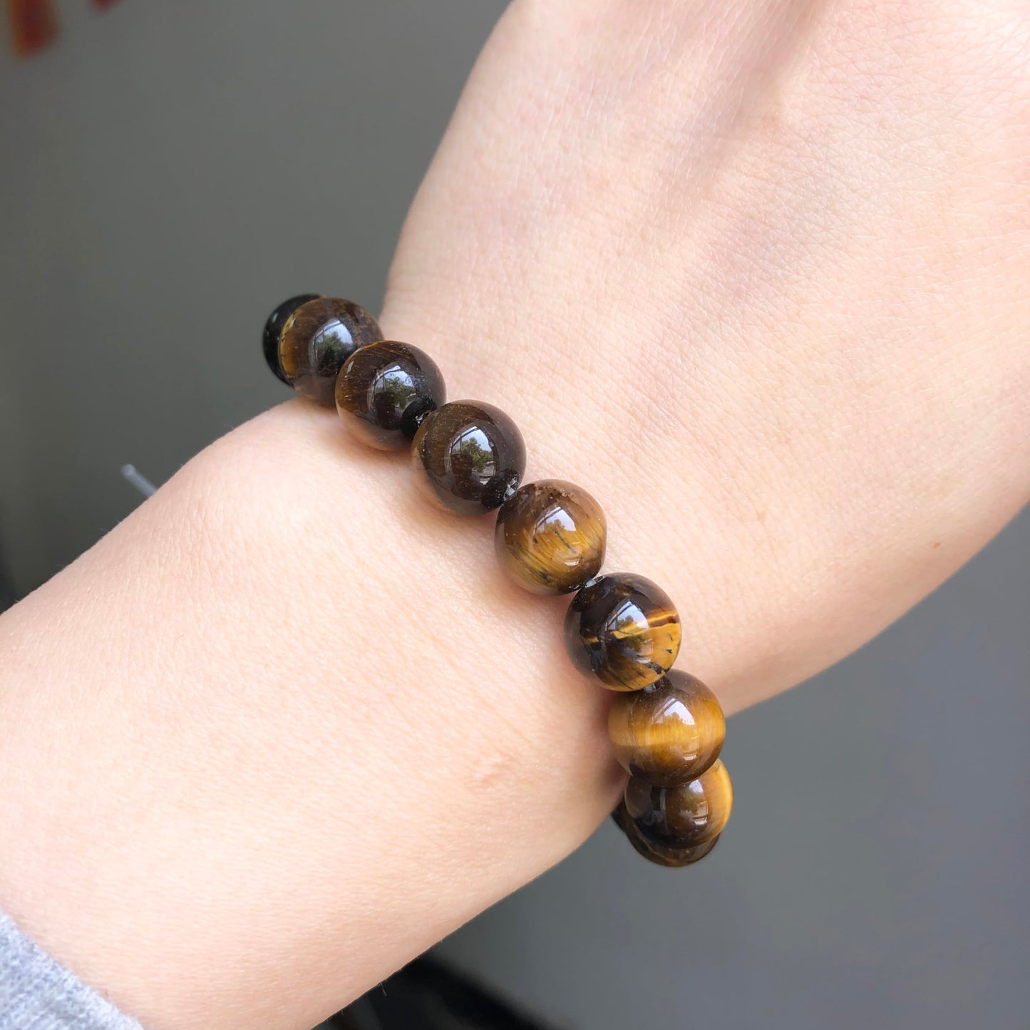 NITOPUPU 10mm 37pcs Yellow Tiger Eye Natural Stone Beads for Jewelry Making Supplies, Round Crystal Beads for Bracelets Necklace DIY Crafts