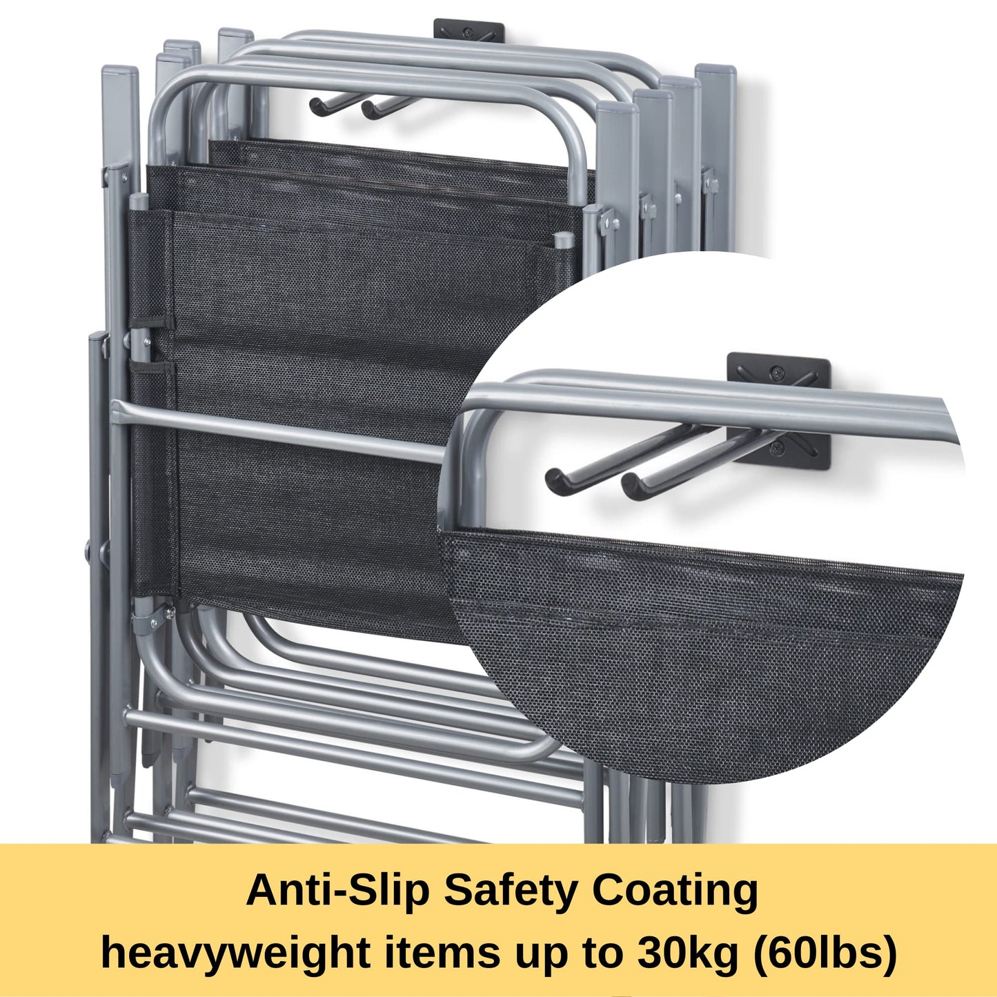ALWORG Heavy Duty Utility Hooks Bundle - Ladder Hanger for Garage Wall - Versatile Tool Holder to Maximize Space in Yard, Shed. Hang Wheelbarrow Folding Chair and More Organize Chairs, Brooms, Tire