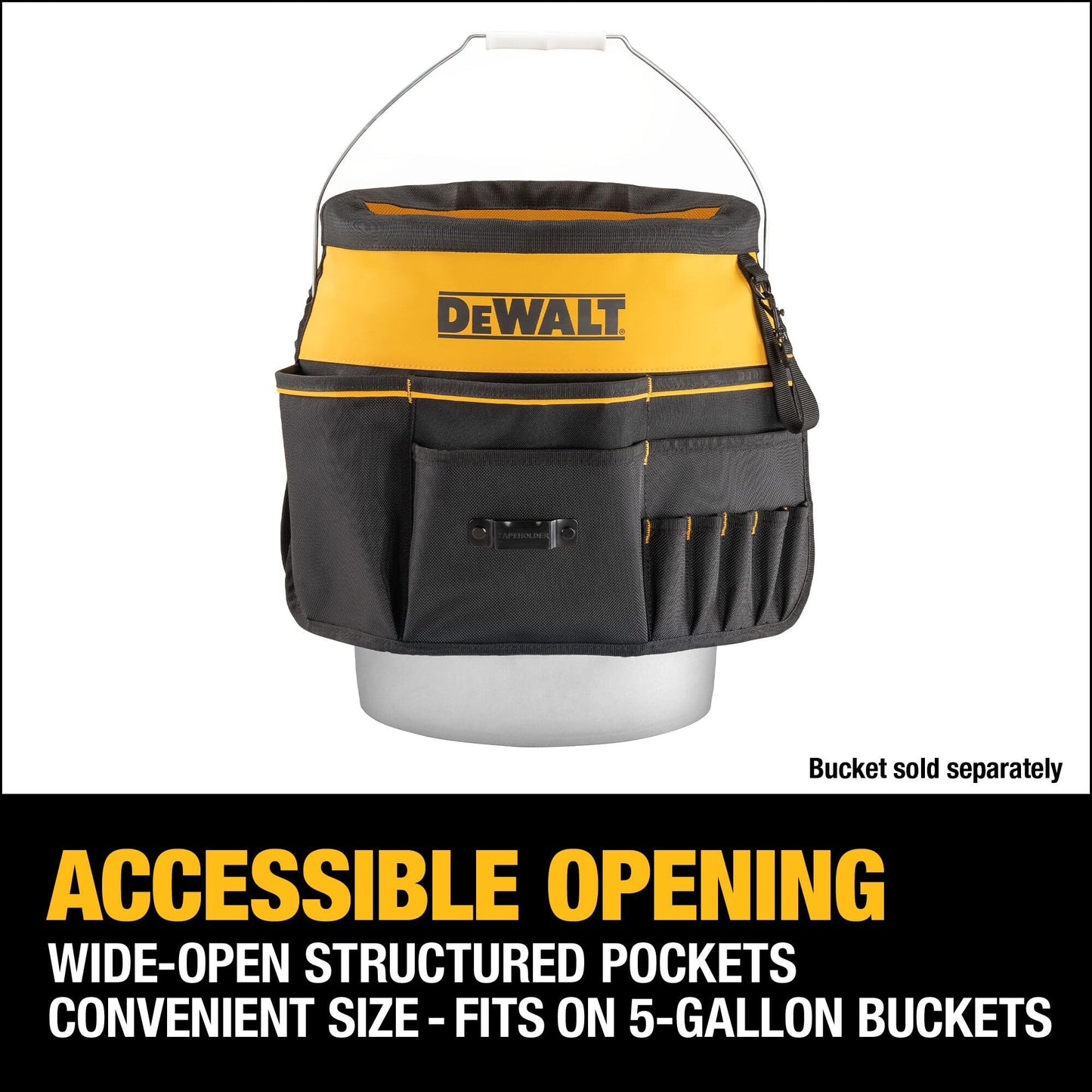 DEWALT Tool Organizer, 37 Pockets and Loops for Tool Storage Including a TOUGHCASE Pocket (DWST560109)