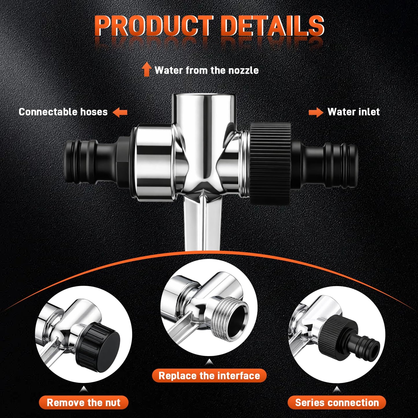 VIHOSE 4 Pack Flexible Gear Drive Sprinkler with Metal Spike Base Connectable Above Ground Sprinkler Watering System for Garden Plant Yard Lawn 360 Rotating Irrigation