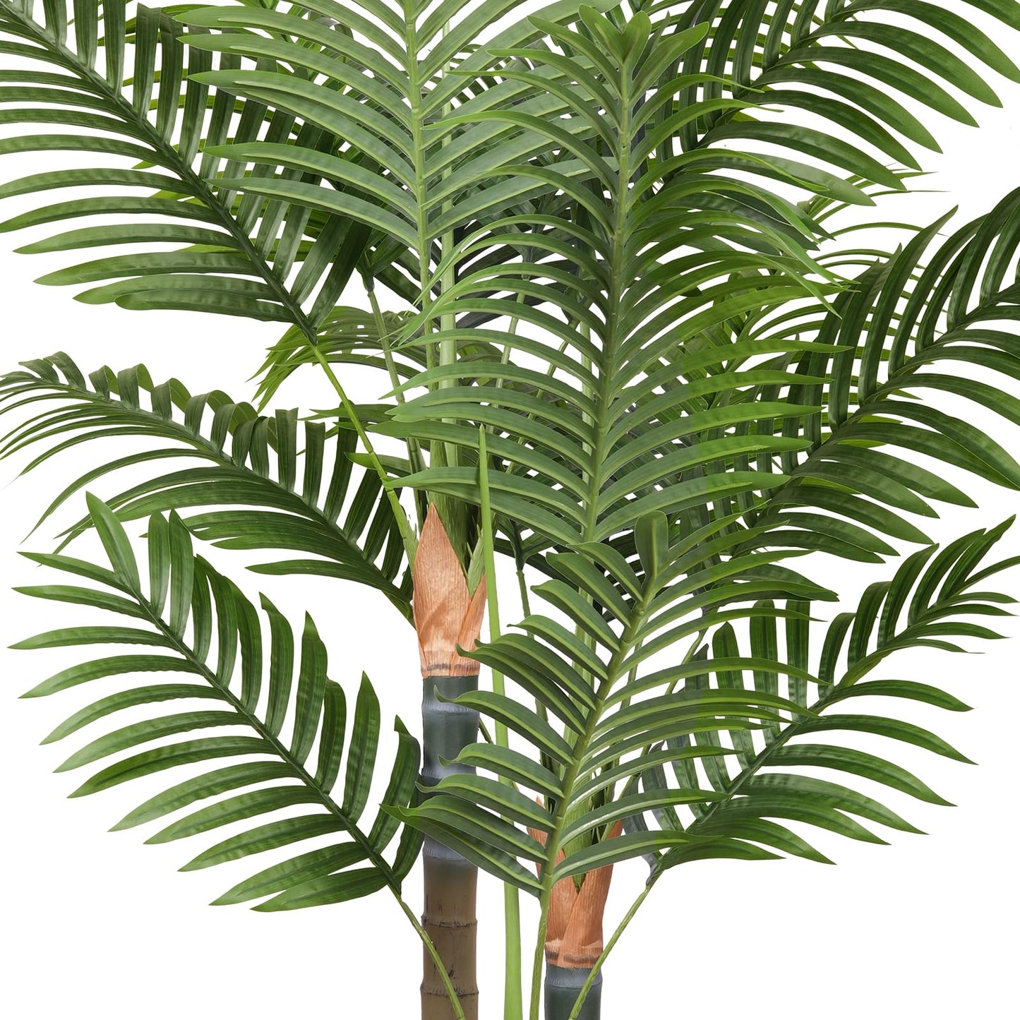 5ft Artificial Palm Tree Indoor Plant，Triple Faux Tropical Areca Floor Plant in Pot，Artificial Plants with Lifelike Leaves for Home Office Decor