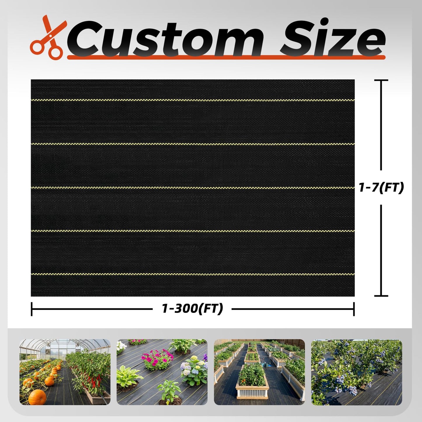 Shade&Beyond 4ftx300ft Weed Barrier Fabric, 3.5oz Heavy Duty Permeable Landscape Fabric, Woven UV Resistant Ground Cover with Staples for Gardens/Yards/Landscaping