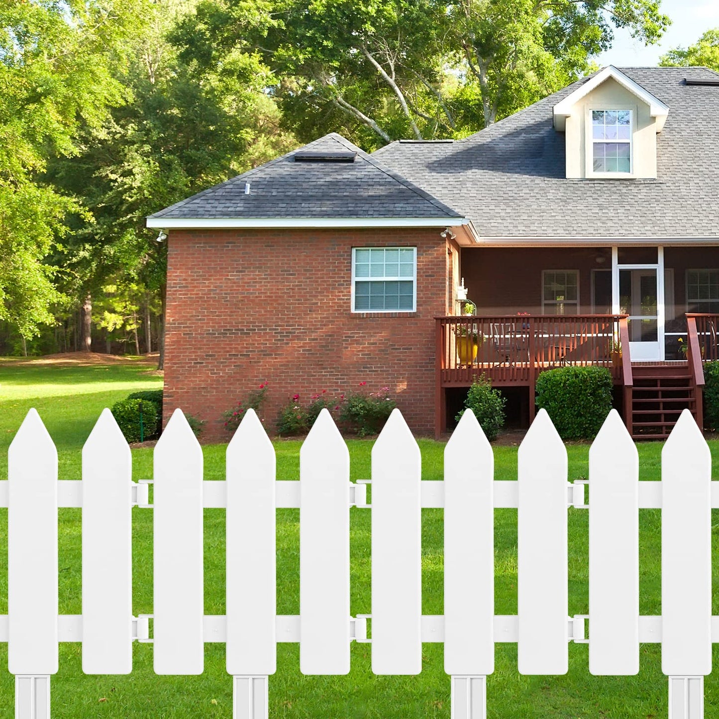 ELECLAND White Plastic Garden Fence with 22 Pieces, Picket Fence Edgings for Lawn, Flowerbeds, Plant Borders, Decorative Yard