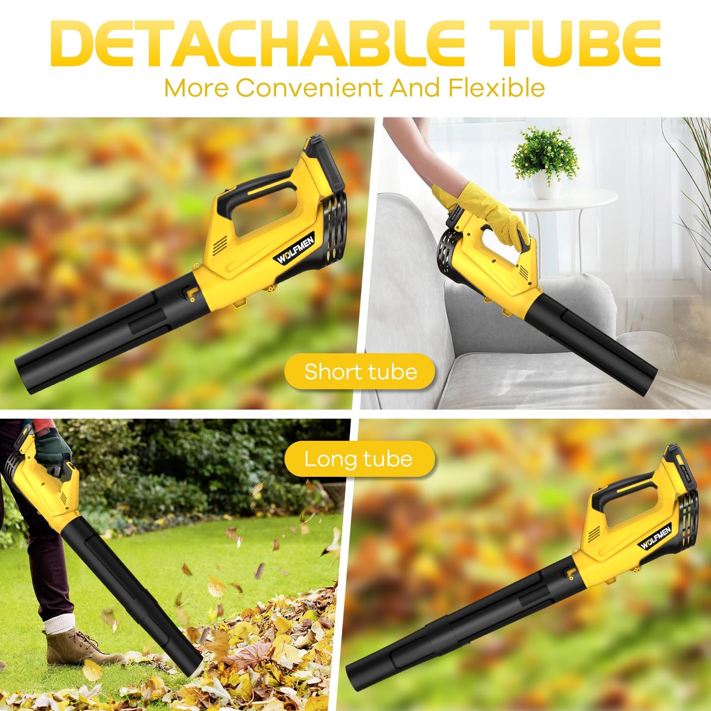 Leaf Blower, Electric Cordless Leaf Blower with 2 Batteries and Charger, 2 Speed Mode, Lightweight Leaf Blowers for Blowing Leaves, Lawn Care, Patio Cleaning and Dust