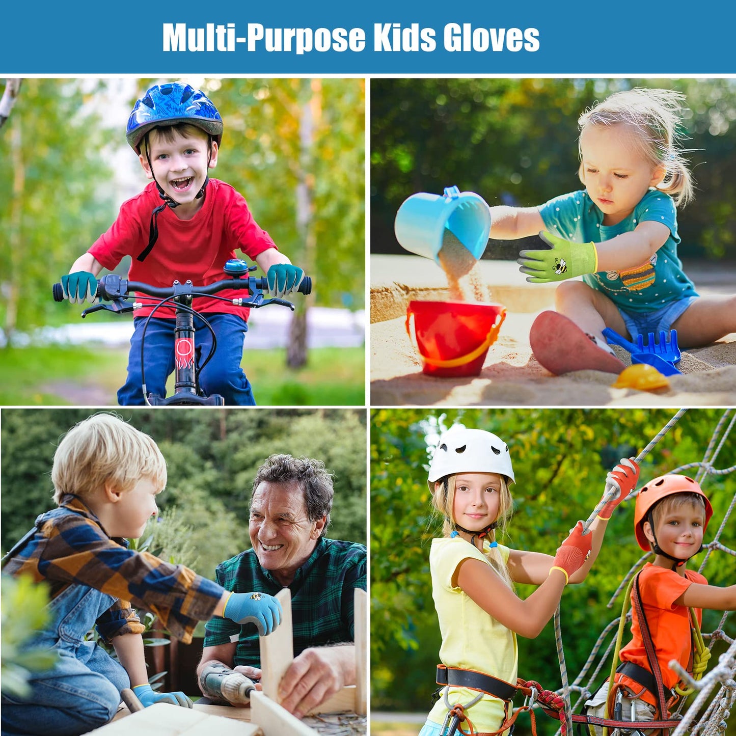 Yumoin 18 Pairs Kids Gardening Gloves Children Garden Glove Foam Rubber Coated Yard Work Gloves for Kids Toddlers Youth Boys Girls (Medium (Age 6-8))