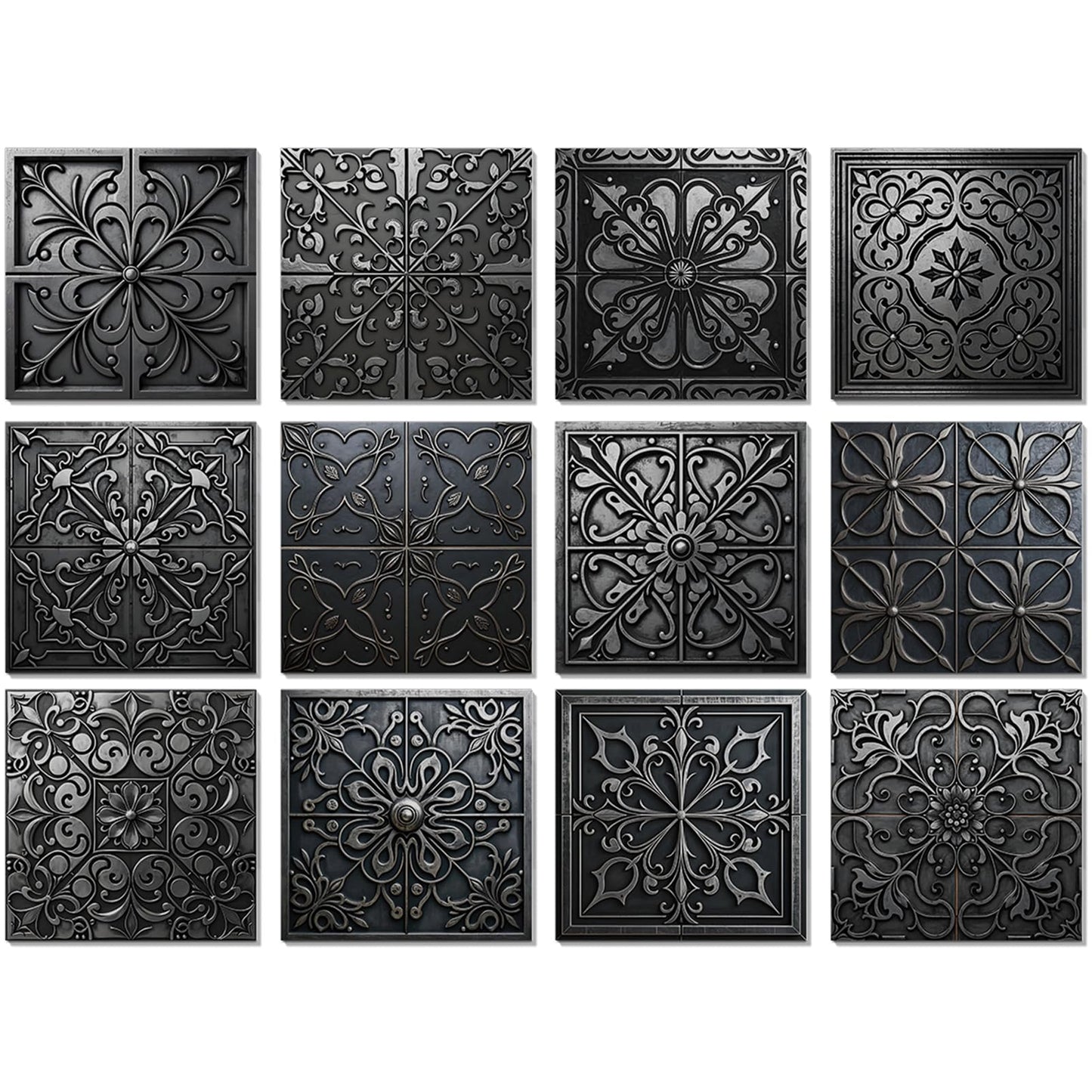 VICCI 12Pcs Tile Stickers 5.9"x5.9" Wall Decals Removable Kitchen Backsplash Peel and Stick Wall Tiles for Bathroom Includes Gift Box