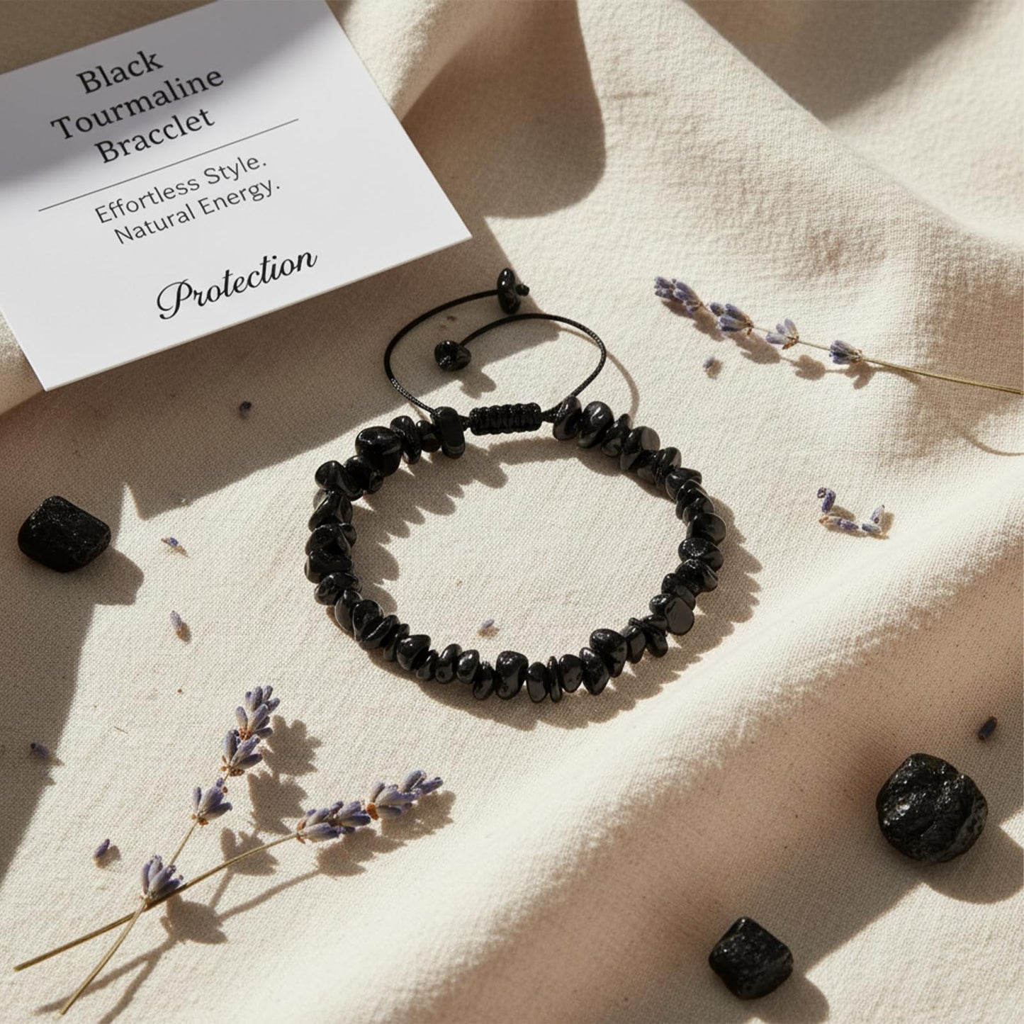 Woven Adjustable Irregular Beaded Tourmaline Bracelet For Women Men-Black Obsidian Chakra Bracelets Healing Crystals Relieve Anxiety Bracelets for Valentines Day Mother's Day Christmas Birthday Gifts