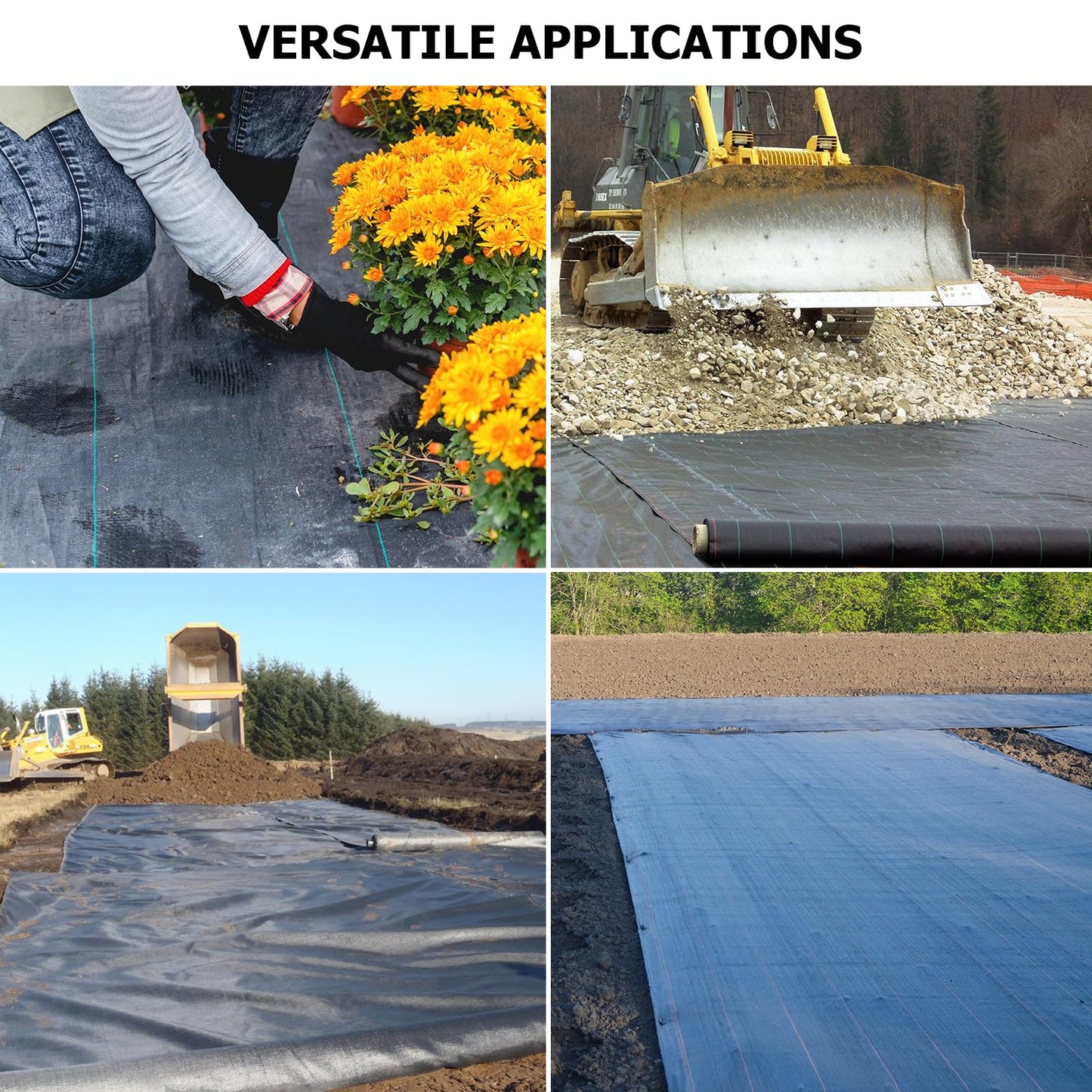 Doniks 13x115ft Driveway Fabric,5OZ Commercial Heavy Duty Weed Barrier Fabric, Garden Landscape Fabric,French Drain Fabric for Erosion Control,Landscape Fabric,Weed Barrier,Construction Projects