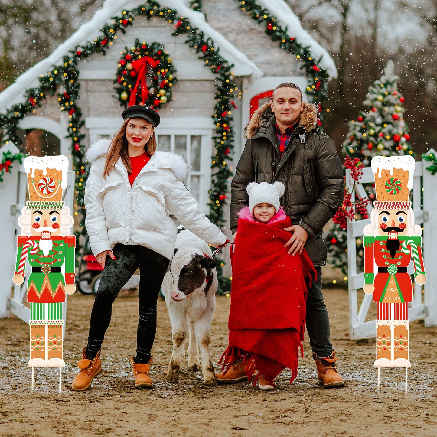 Capoda 2 Pcs Large Christmas Nutcracker Yard Sign with Stakes 39 x 13 Inch Outdoor Nutcracker Christmas Decorations Xmas Soldier Outdoor Signs Decor for Yard Garden Lawn Porch(Classic)