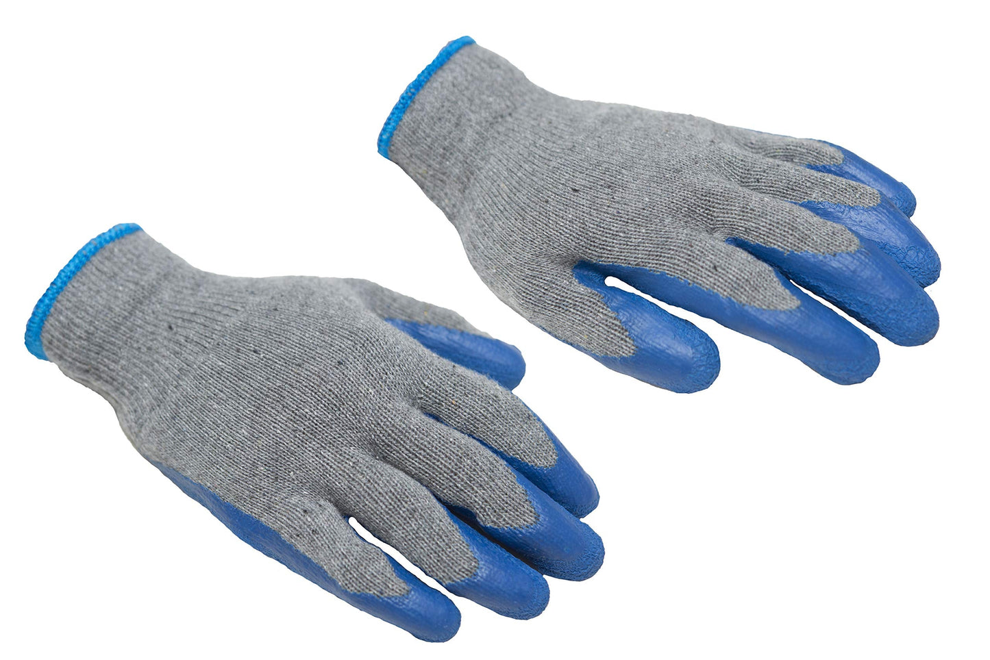 G & F Products 12 Pairs Medium Rubber Latex Double Coated Work Gloves for Construction, gardening gloves, heavy duty Cotton Blend,Blue,3100M