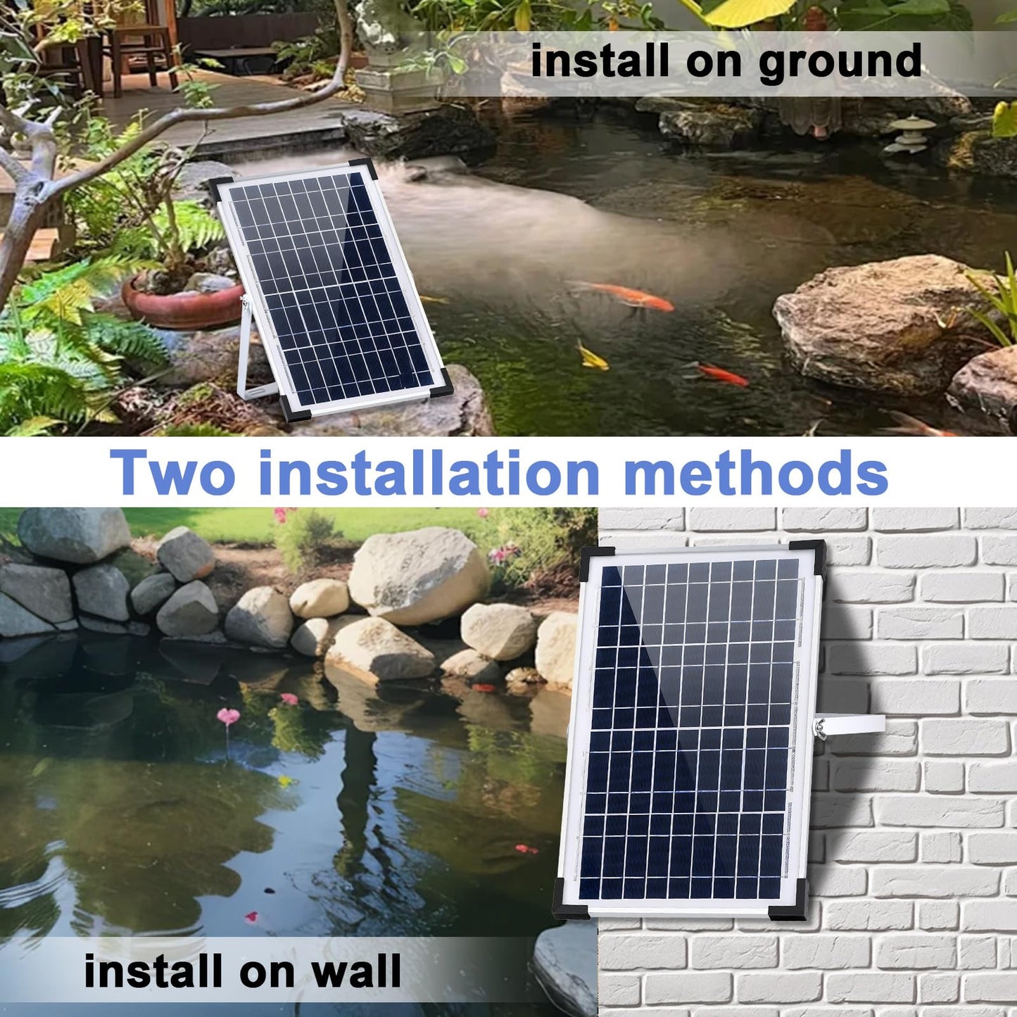 Solar Water Fountain Solar Powered Water Fountain 264GHP Solar Fountain Pump 12W 17V Solar Water Pump for Birdbath,Pond,Fish Tank,Waterfall,Garden Water Feature