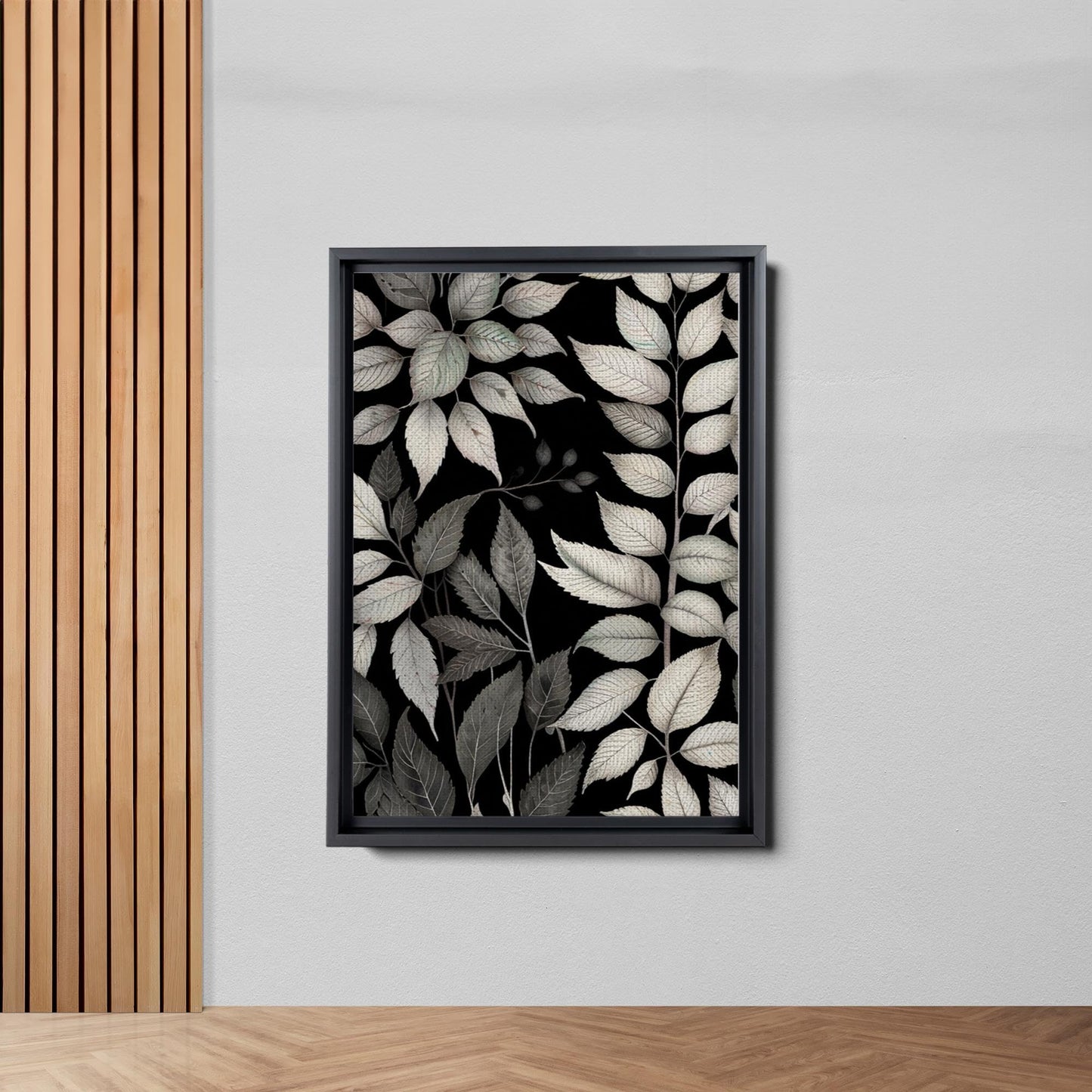 Canvas Print Scandinavian Folk Art Black and Beige Abstract Botanical Wall Art for Scandinavian Home Decor Decor Canvas, Wall