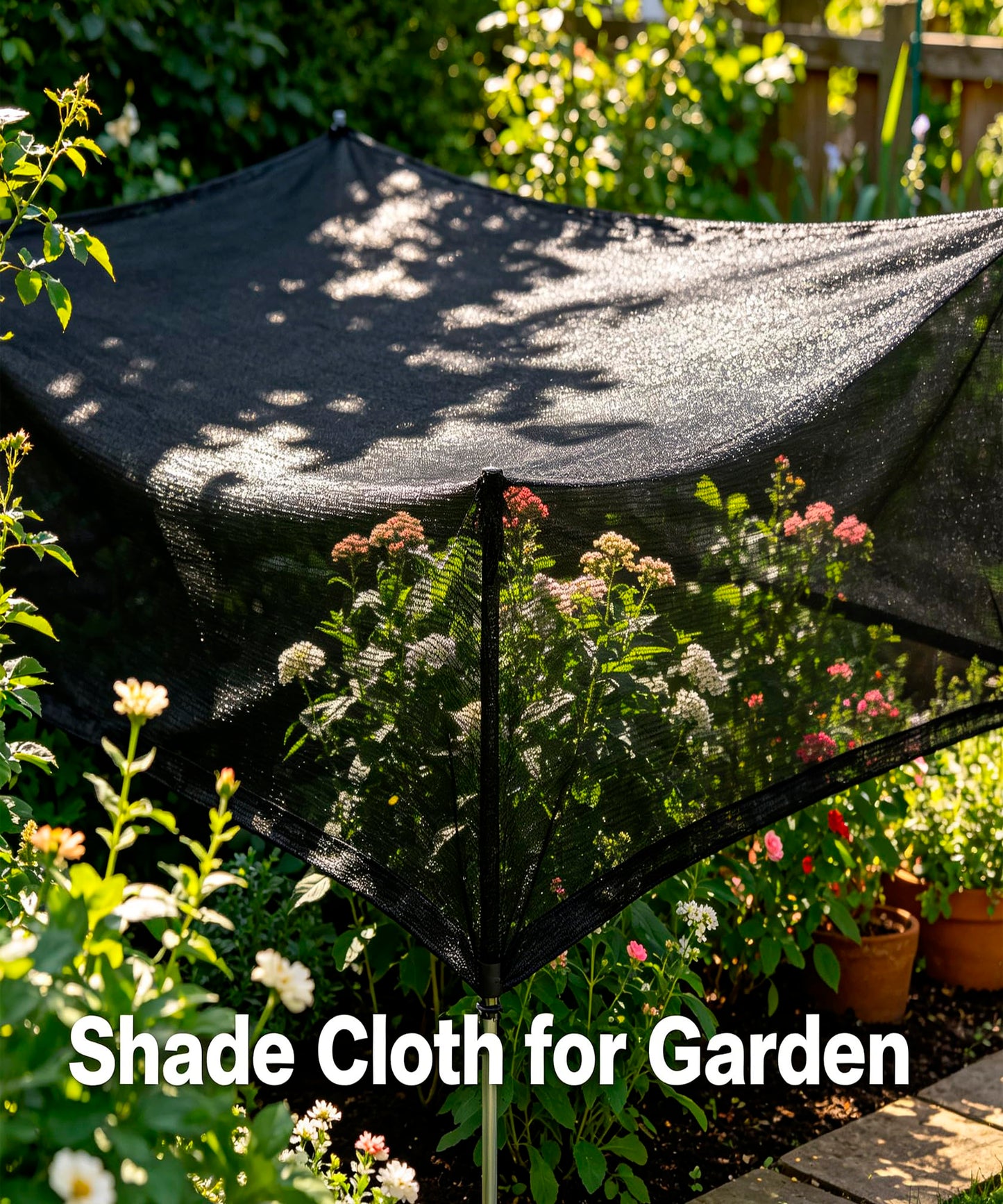 e.share Sun Shade Cloth, 40%-50% Sun Block Mesh Net, 10FT x 6.5FT Breathable Black Screen for Garden Greenhouse Patio Plants Vegetables Flowers