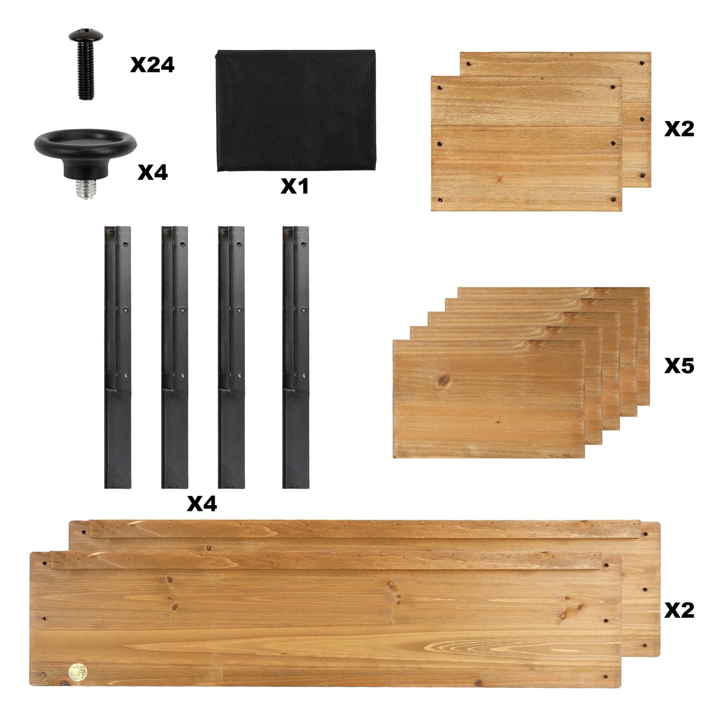 Borsynium Wooden Rectangular Flower Box with Low-Iron Legs, Planting Bed for Flowers and Vegetables, Suitable for Garden and Balcony. Dimensions: 35.43×13.9×12.5 inches